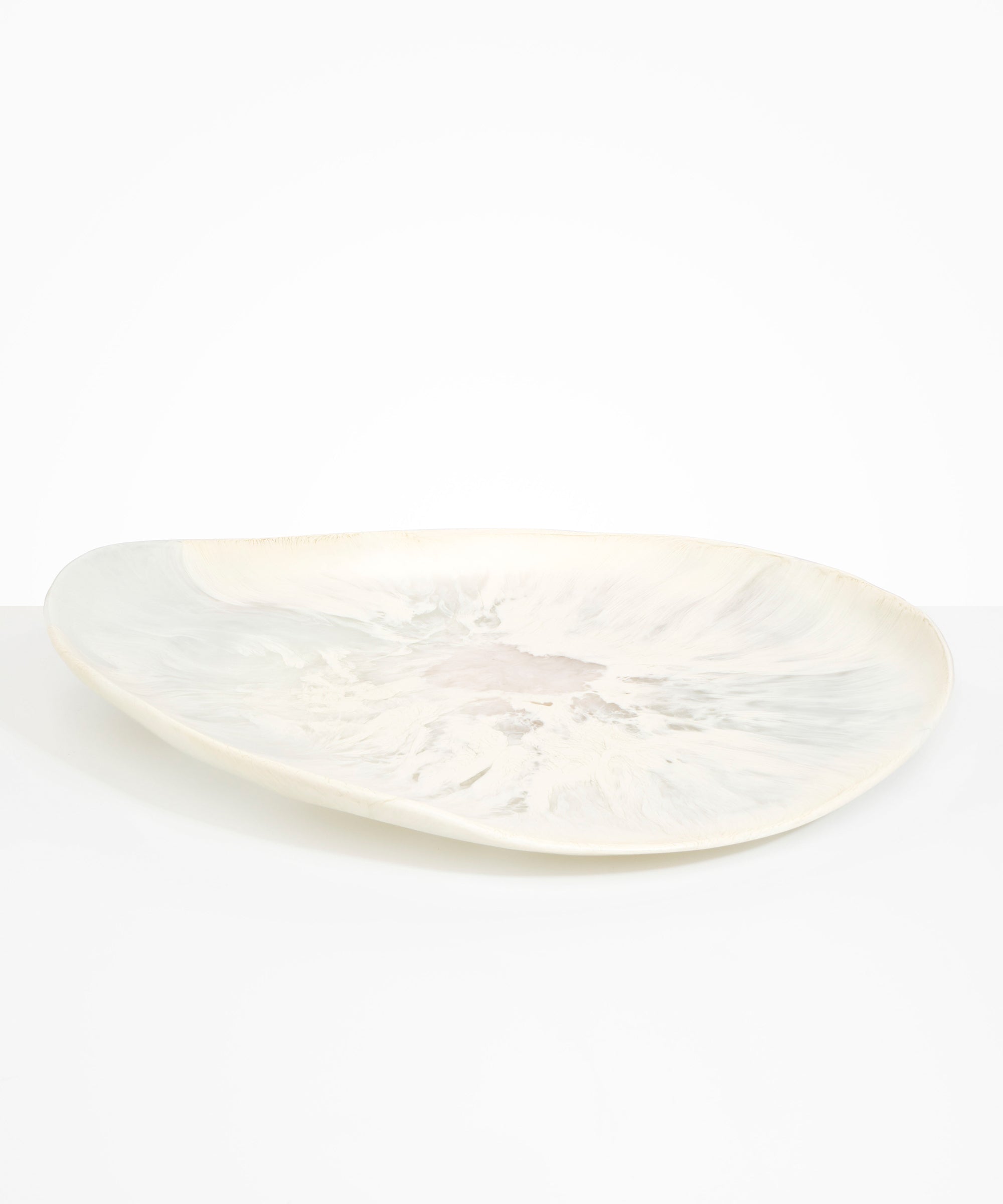 Dinosaur Designs Extra Large Modern Tribal Platter in Chalk Swirl Colour resin