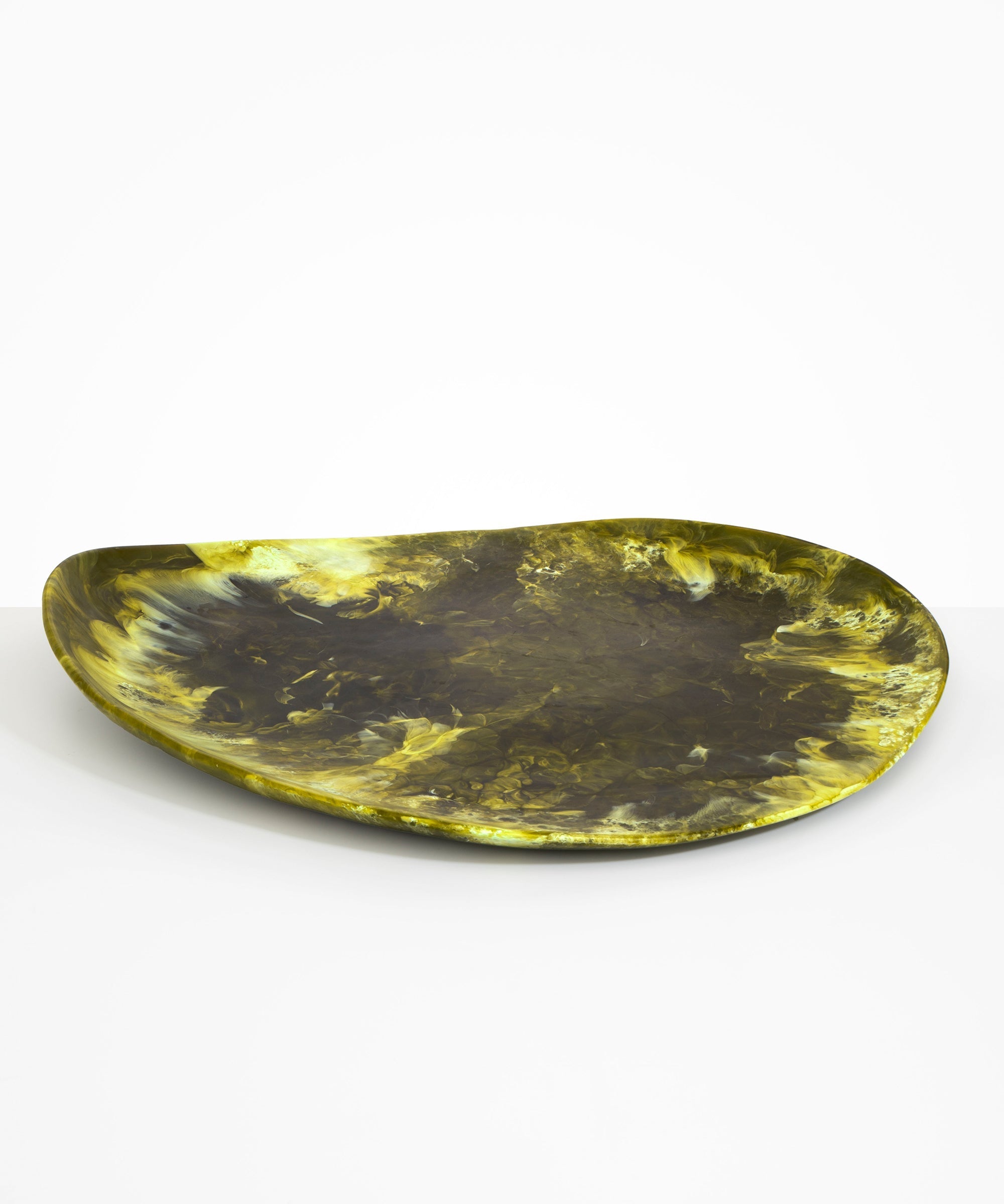 Dinosaur Designs Extra Large Modern Tribal Platter in Malachite Colour resin