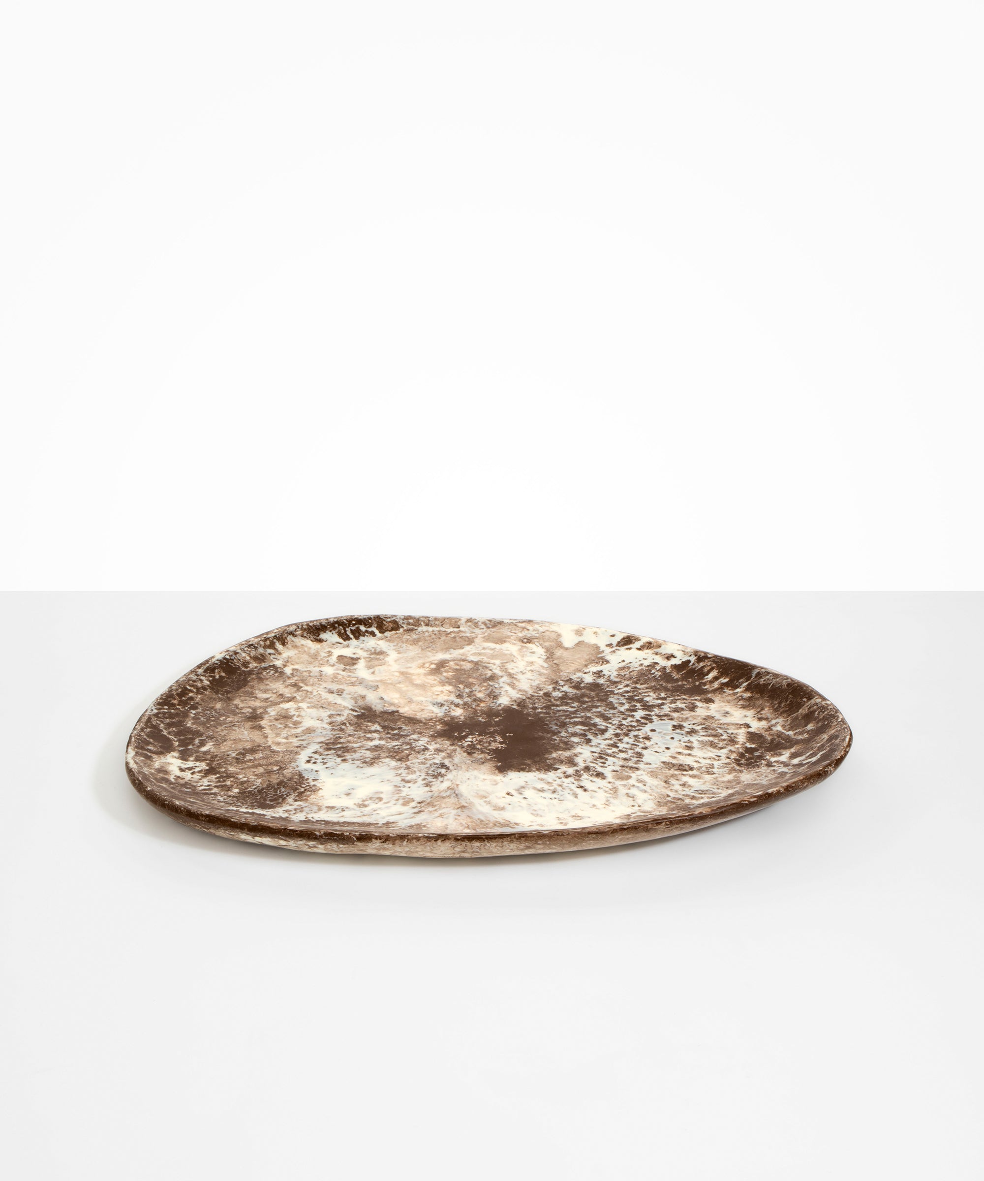 Dinosaur Designs Large Pebble Platter in Cappuccino Colour resin