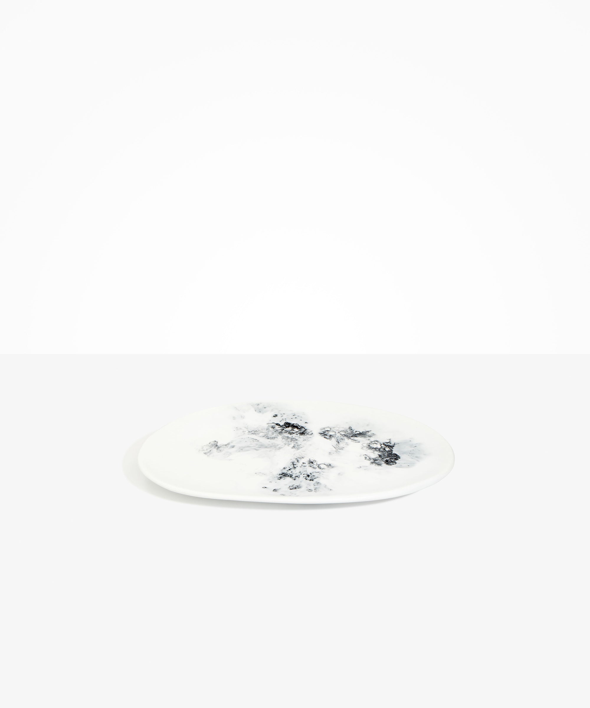 Dinosaur Designs Large Temple Platter in White Marble Colour resin.