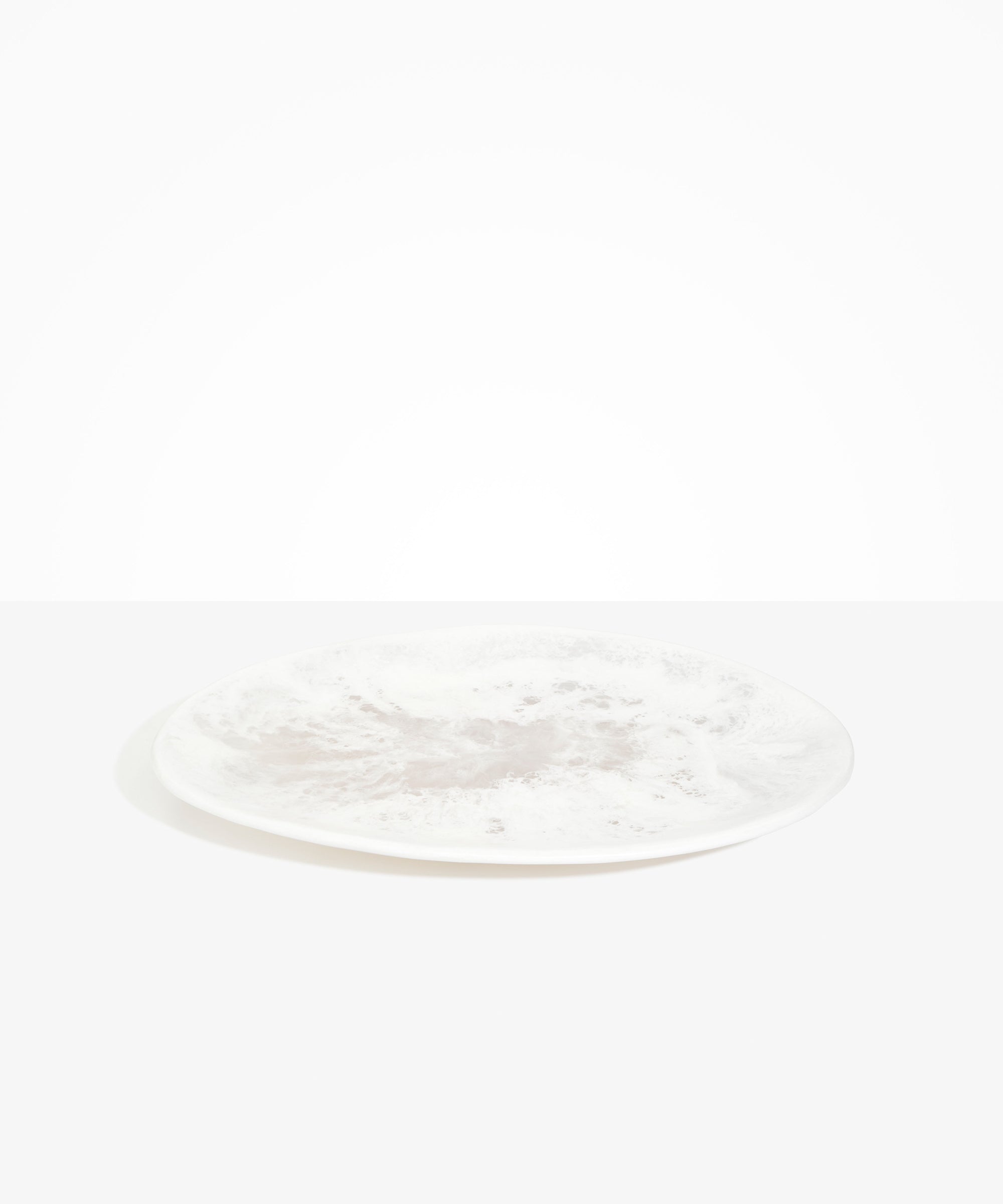 Dinosaur Designs Long Temple Platter in Snow Swirl Colour resin.