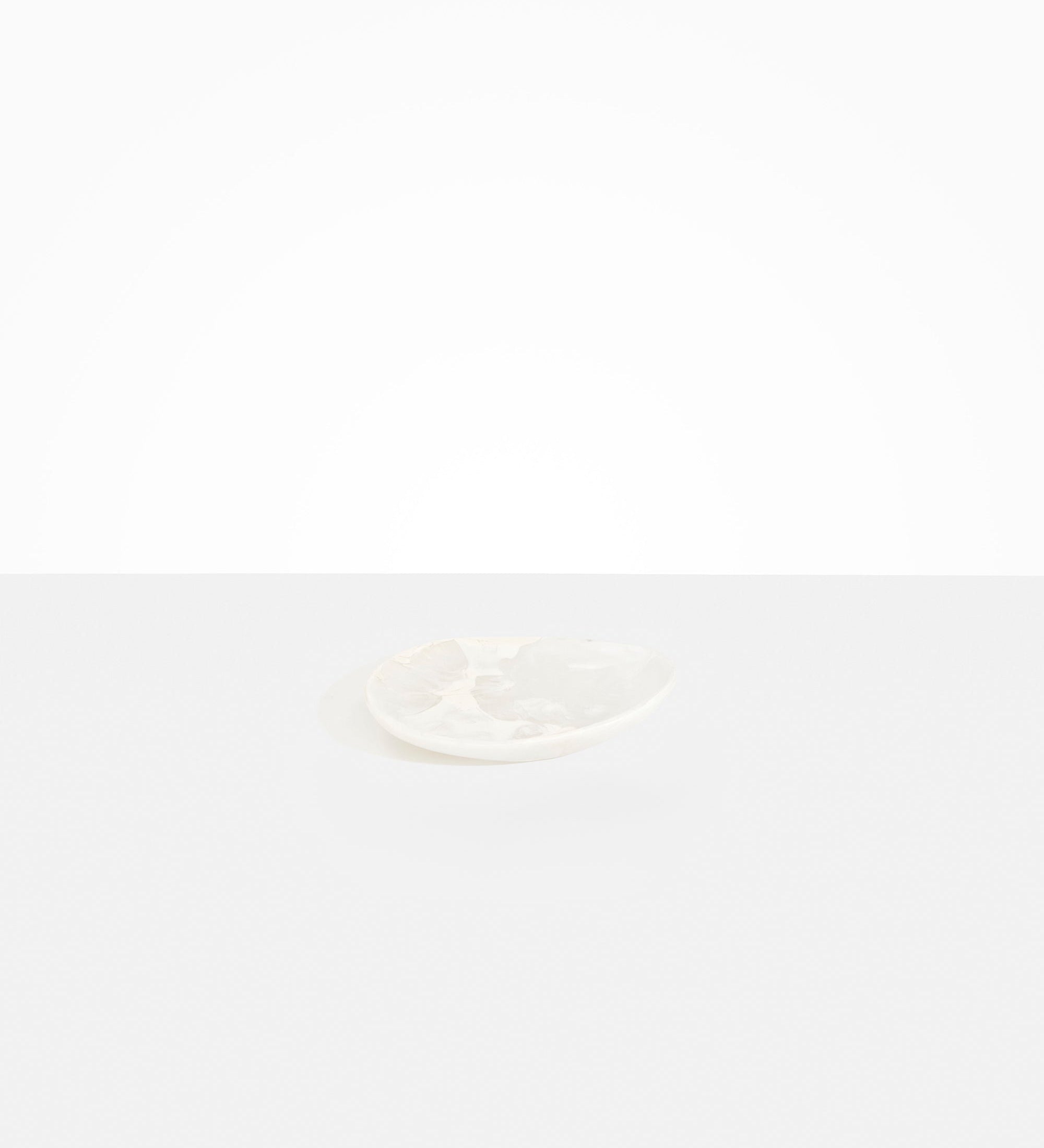 Dinosaur Designs Pebble Side Plate Serving Platters in Snow Swirl Colour resin