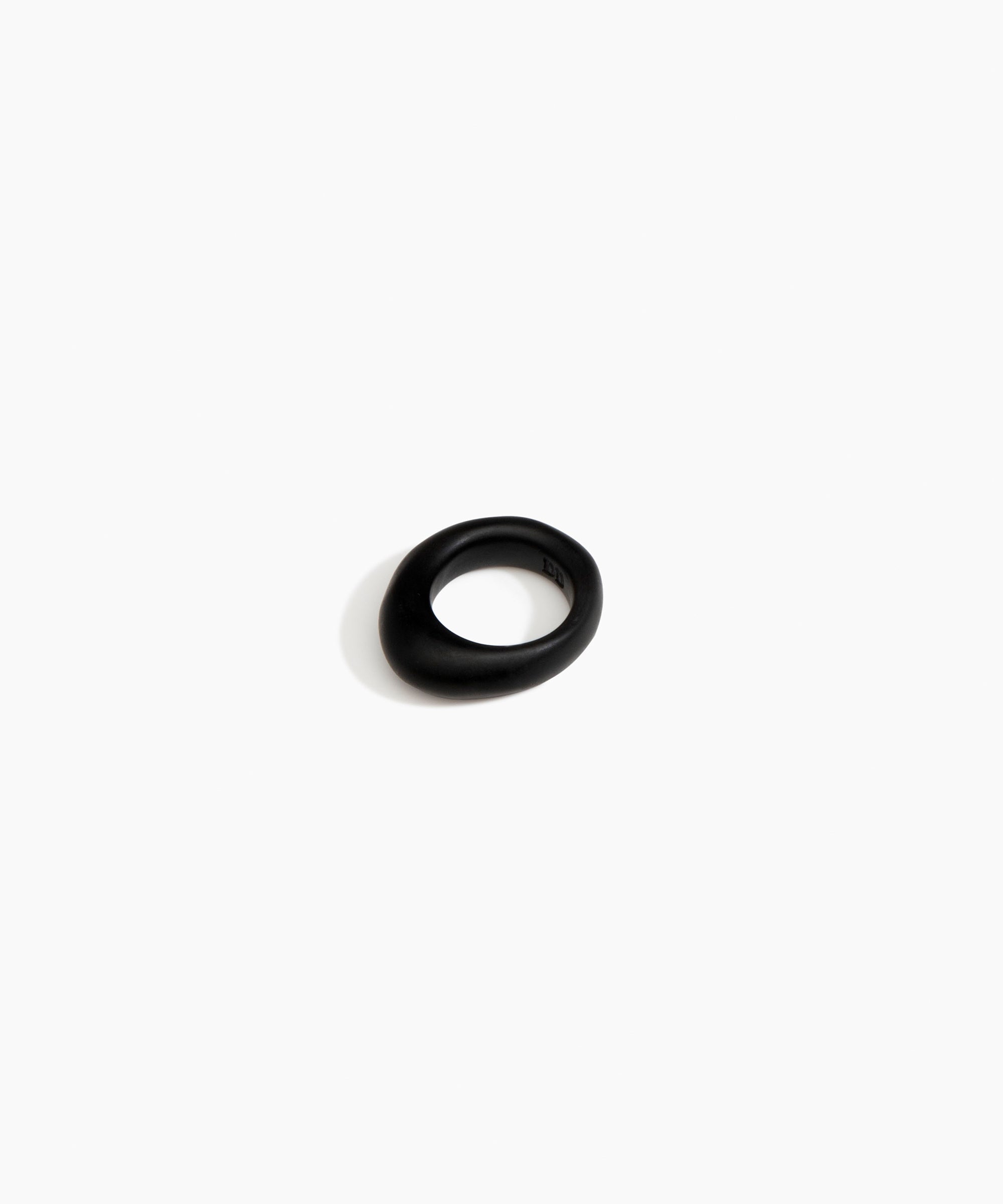 Dinosaur Designs Slate Ring in Black Colour resin with Regular Fit..