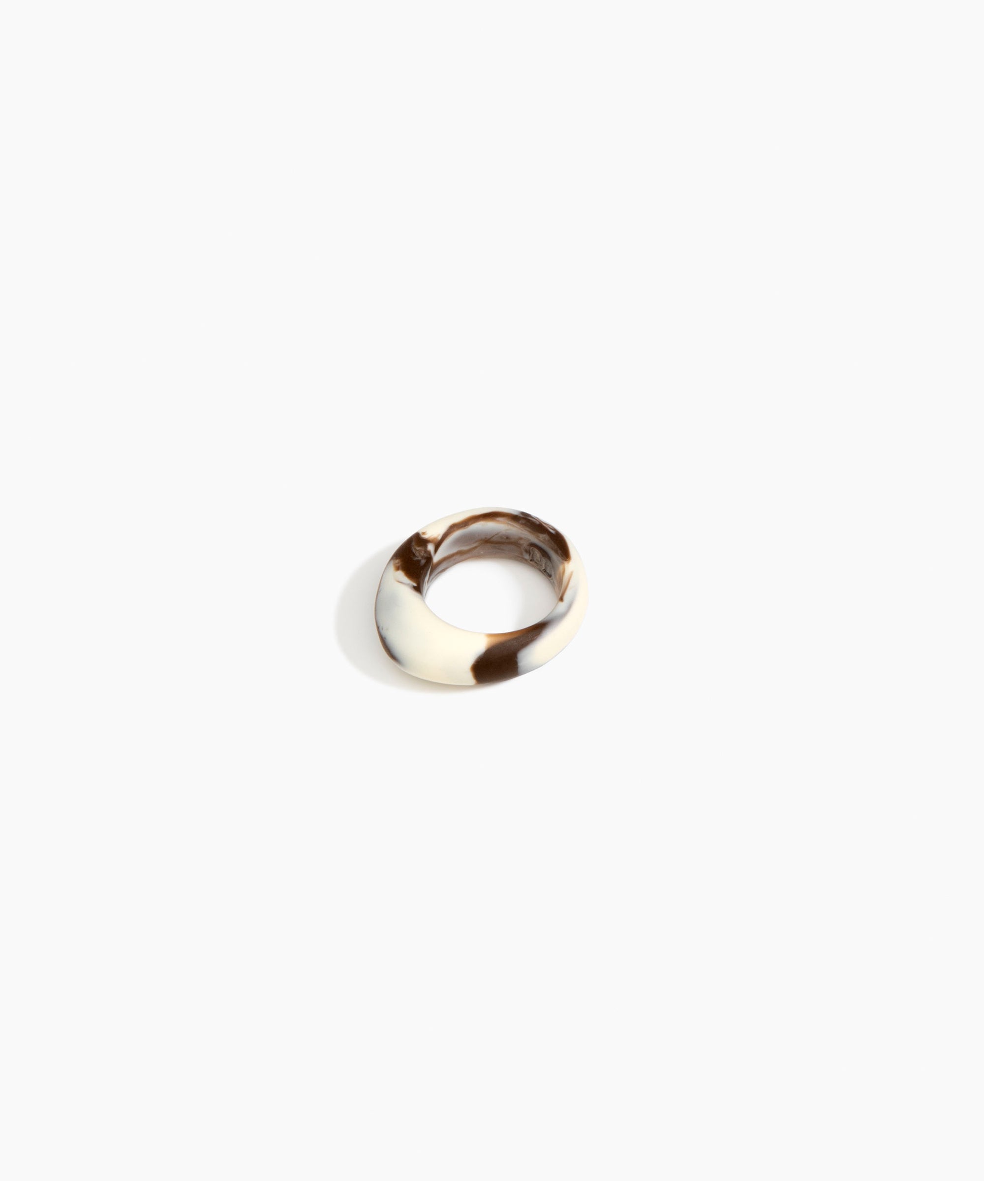 Dinosaur Designs Slate Ring in Cappuccino Colour resin with Regular Fit