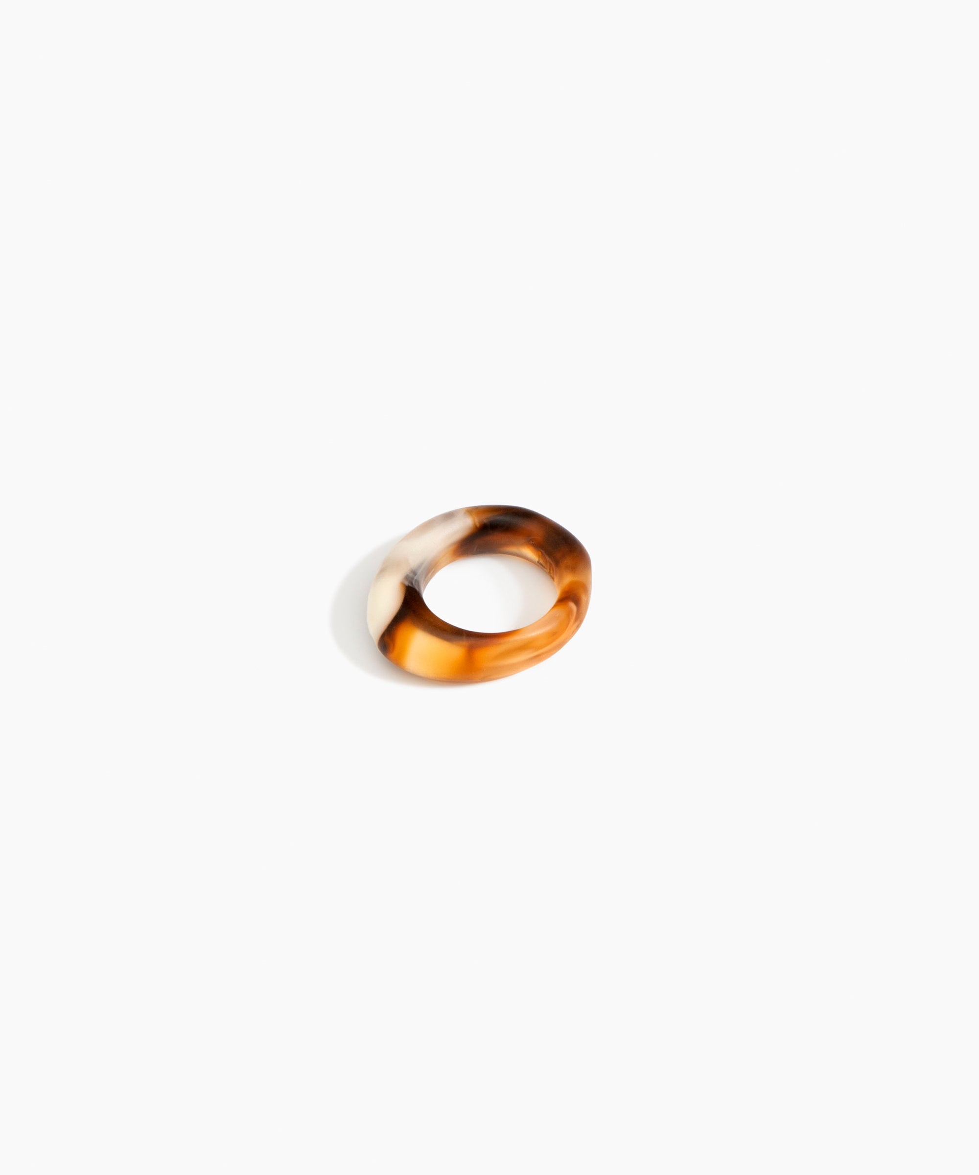 Dinosaur Designs Slate Ring in Light Horn Colour resin with Regular Fit..