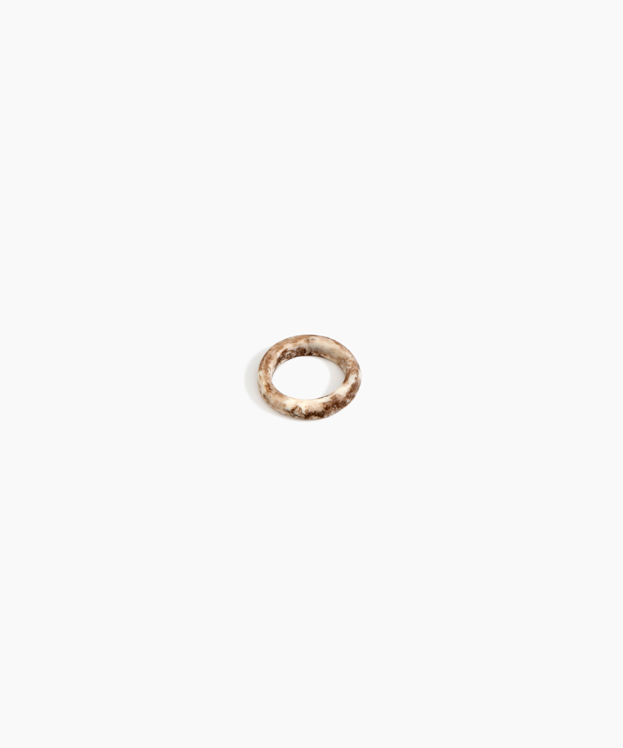 Dinosaur Designs Modern Tribal Band Ring in Cappuccino Colour resin with Wide Fit