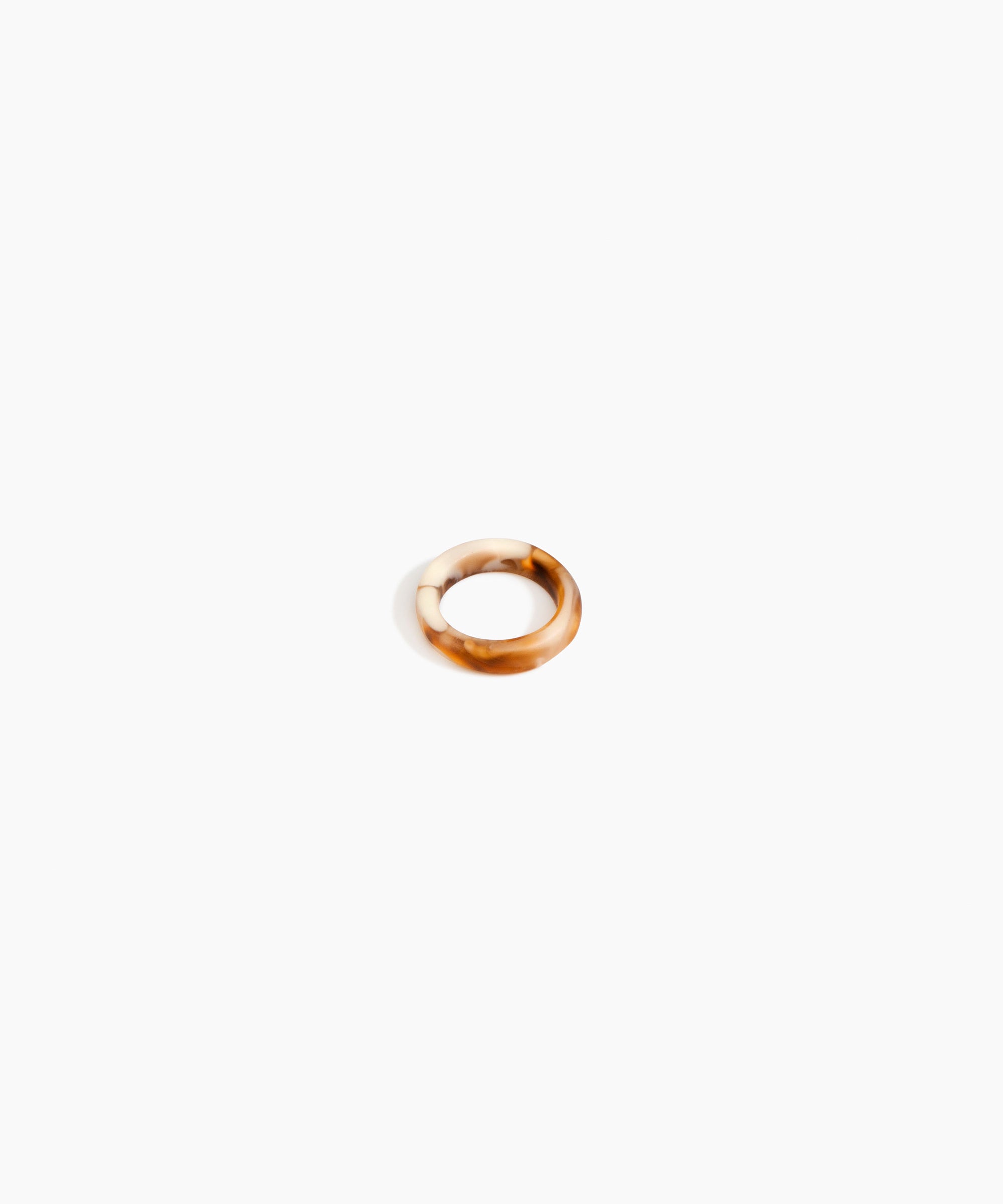 Dinosaur Designs Modern Tribal Band Ring in Light Horn Colour resin with Wide Fit