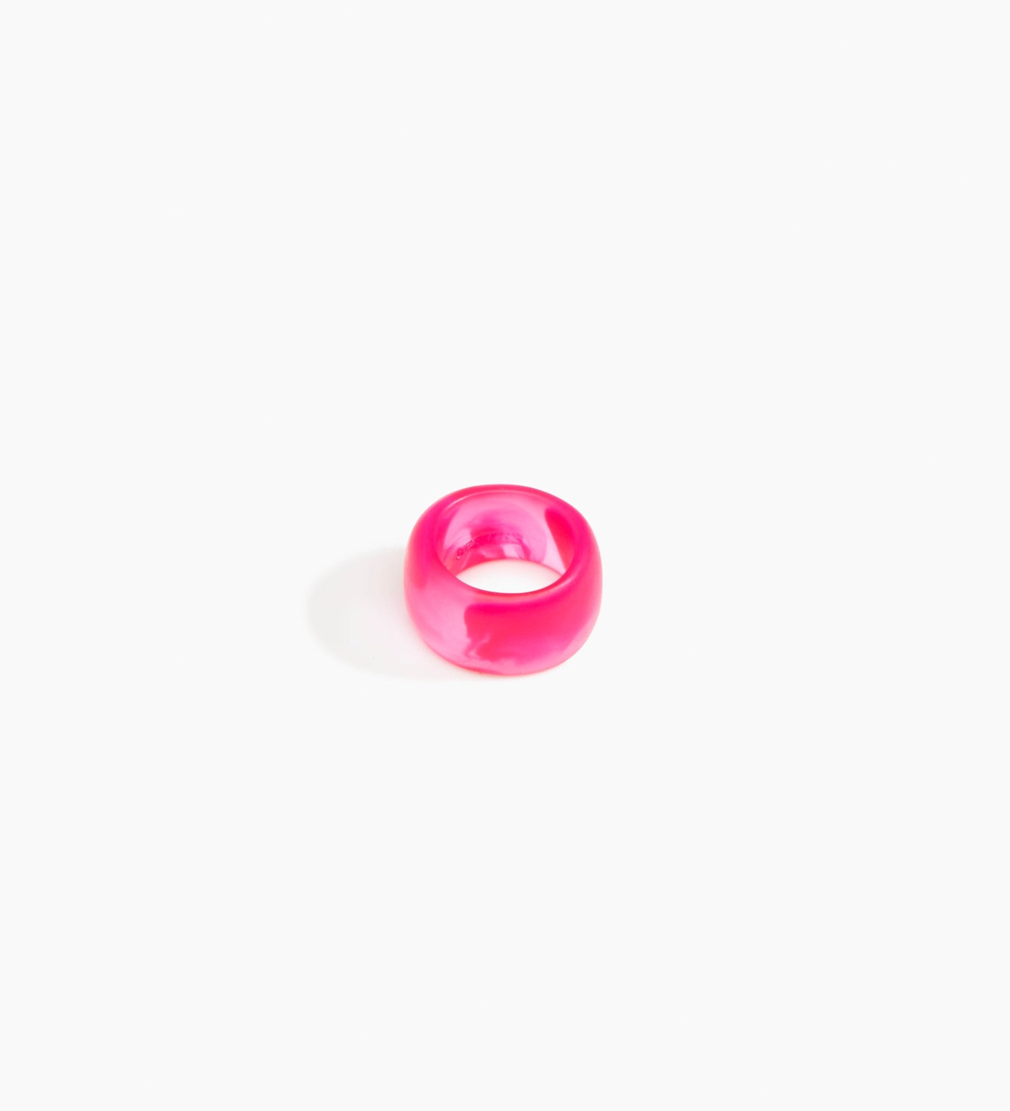 Dinosaur Designs Band Ring Rings in Flamingo Colour resin with Narrow Fit