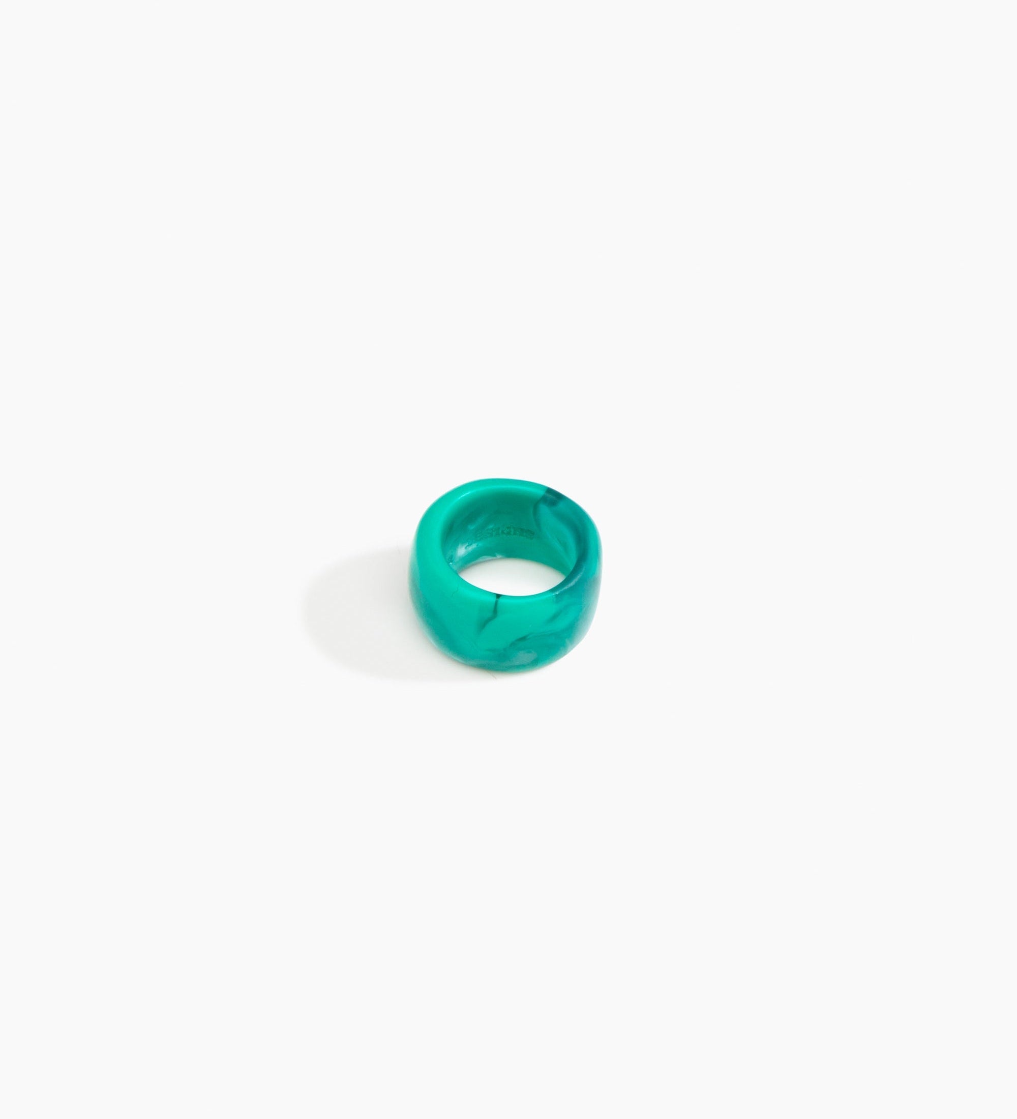 Dinosaur Designs Band Ring Rings in Mineral Swirl Colour resin with Narrow Fit