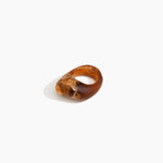 Dinosaur Designs Pebble Ring in Dark Horn Colour resin with Regular Fit..