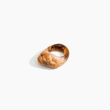 Dinosaur Designs Pebble Ring in Light Horn Colour resin with Regular Fit