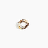 Dinosaur Designs Round Rock Ring in Cappuccino Colour resin