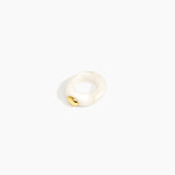 Dinosaur Designs Round Rock Ring in Snow Swirl Colour resin....