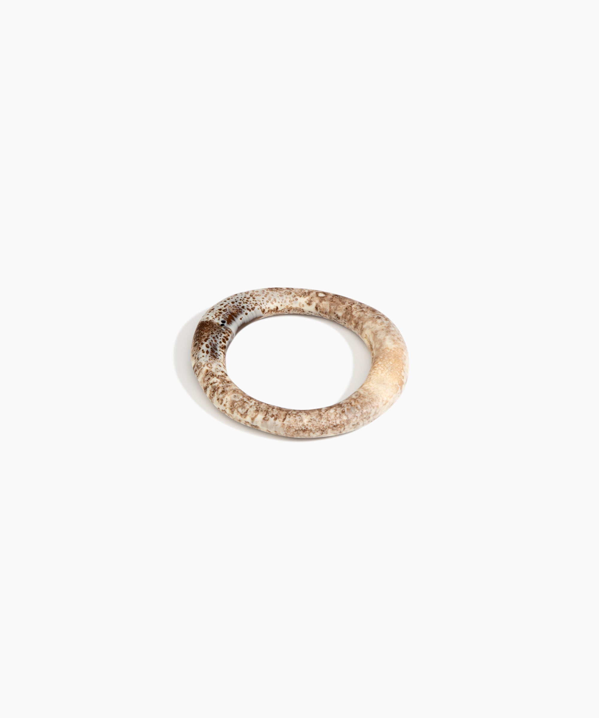 Dinosaur Designs Drift Wishbone Bangle in Cappuccino Colour resin with Wide Fit.