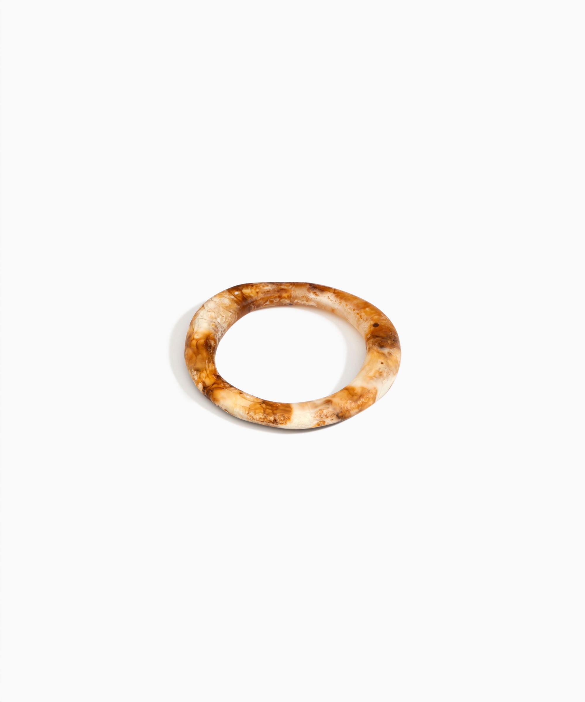 Dinosaur Designs Drift Wishbone Bangle in Light Horn Colour resin with Wide Fit..