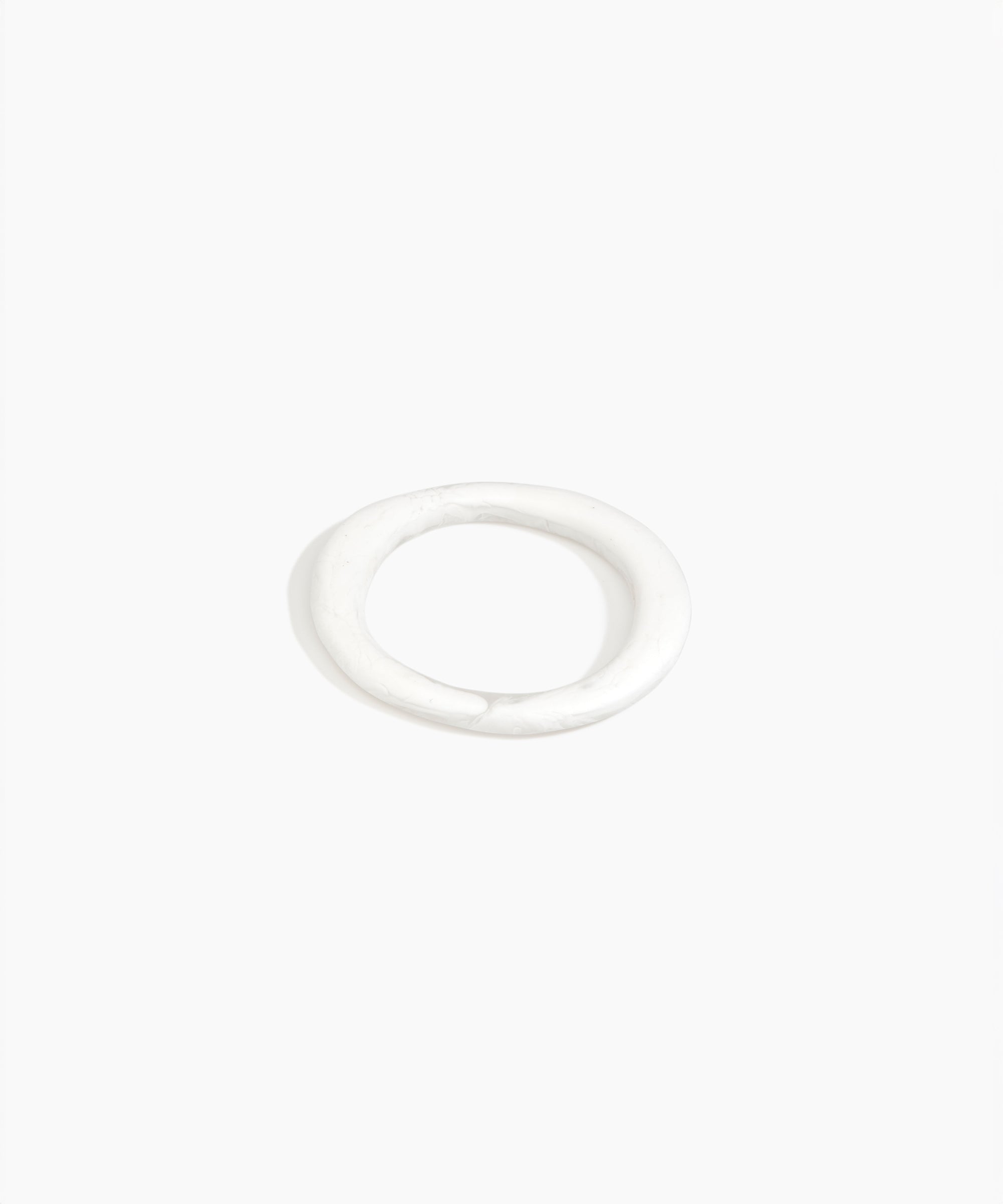 Dinosaur Designs Drift Wishbone Bangle in Snow Swirl Colour resin with Wide Fit..