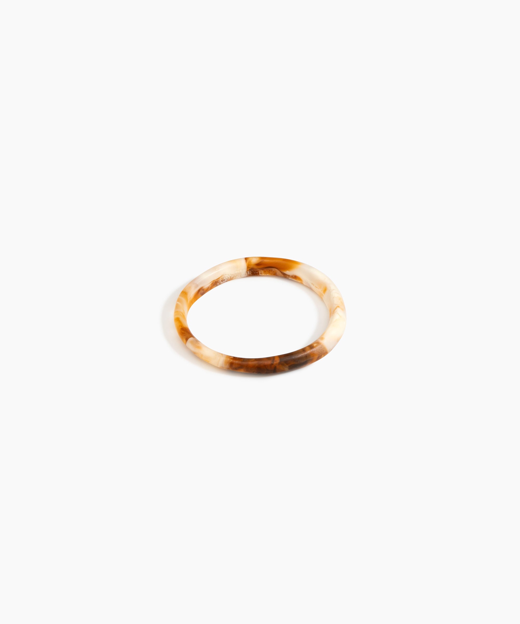 Dinosaur Designs Wishbone Bangle in Light Horn Colour resin with Wide Fit