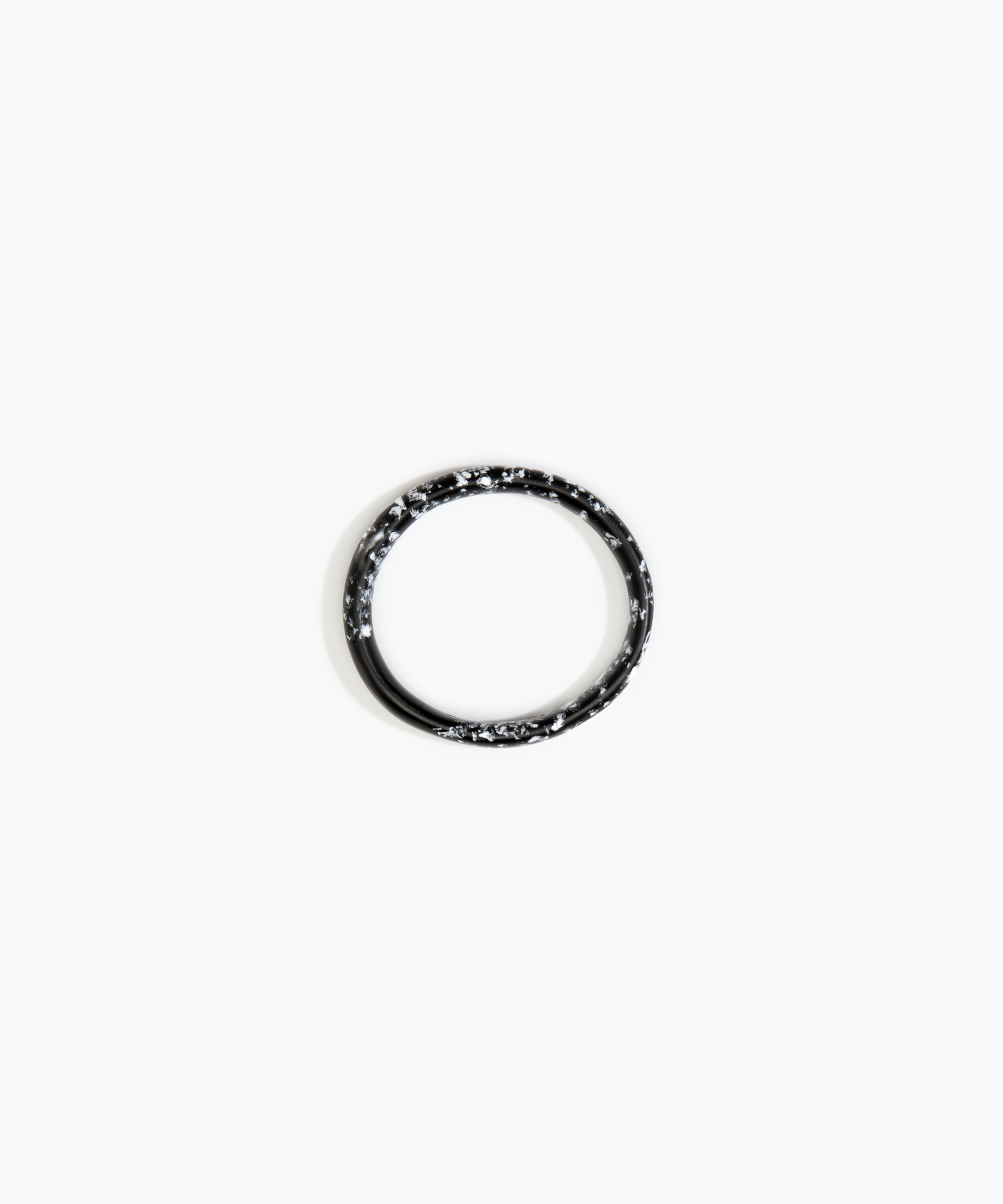 Dinosaur Designs Wishbone Bangle Bracelets in Black Marble Colour resin with Narrow Fit