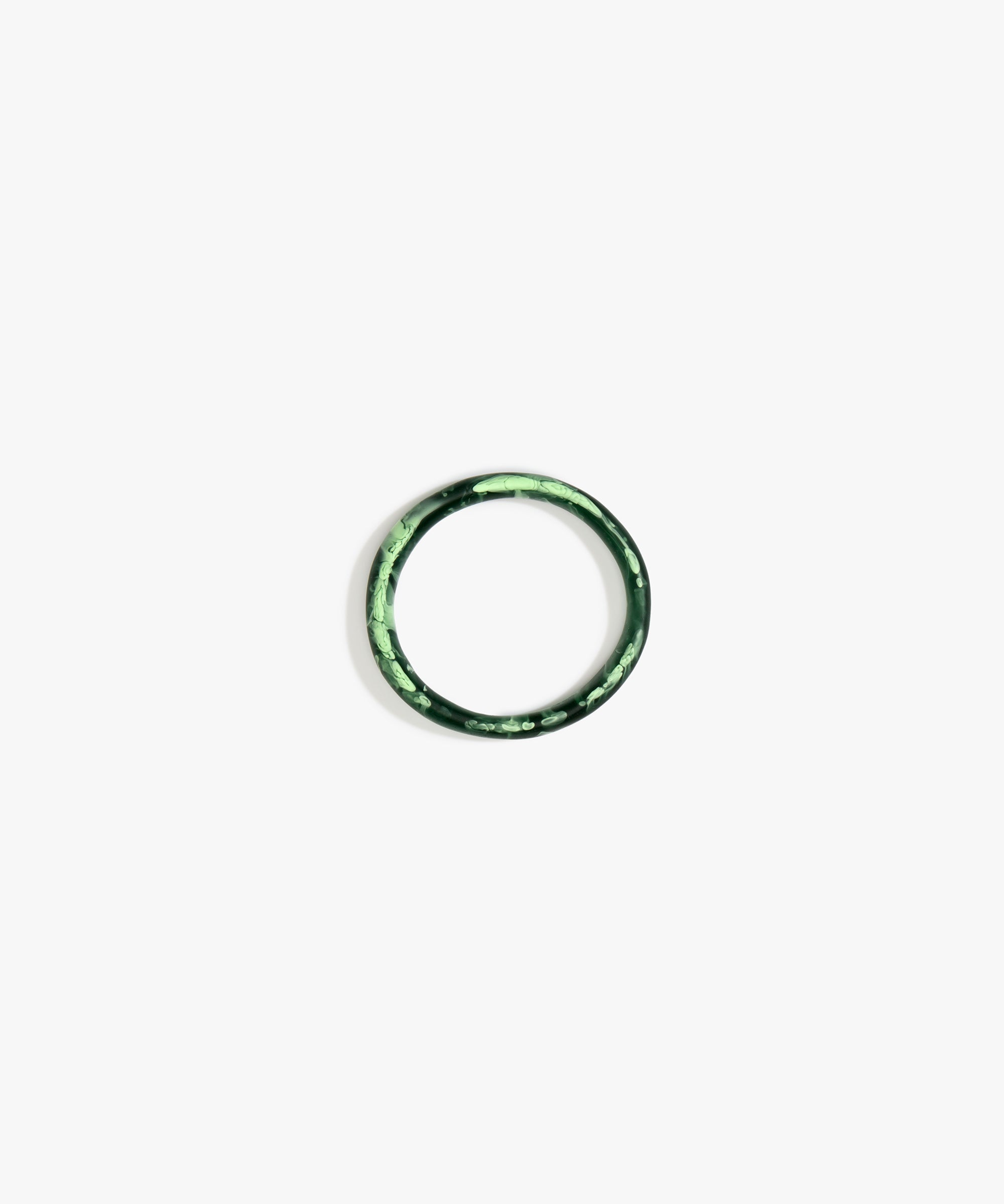 Dinosaur Designs Wishbone Bangle Bracelets in Moss Colour resin with Narrow Fit