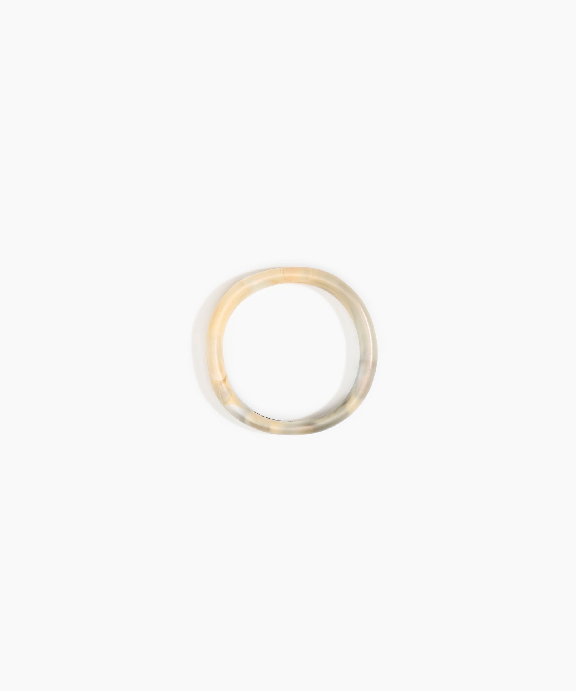 Dinosaur Designs Wishbone Bangle Bracelets in Sandy Pearl Colour resin with Narrow Fit