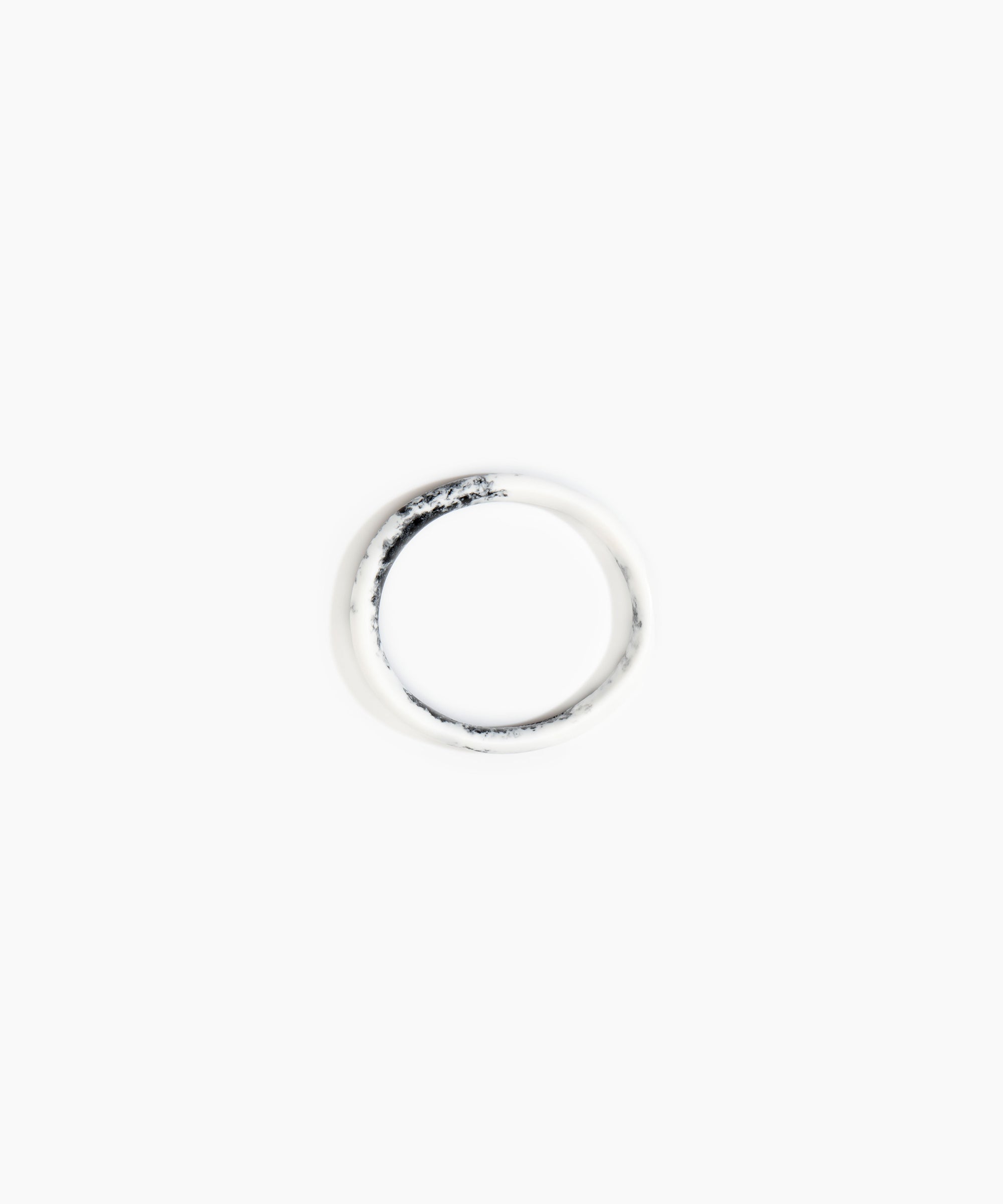 Dinosaur Designs Wishbone Bangle Bracelets in White Marble Colour resin with Narrow Fit