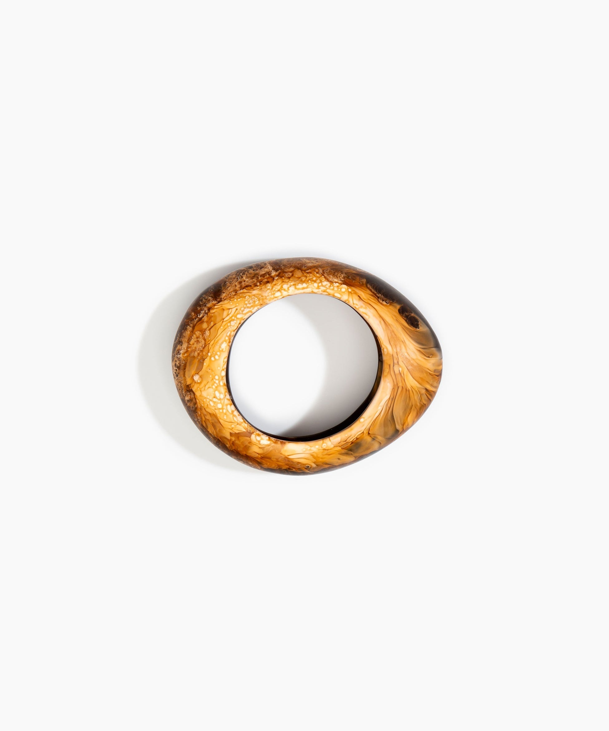 Dinosaur Designs Medium Rock Bangle Bracelets in Dark Horn Colour resin with Wide Fit
