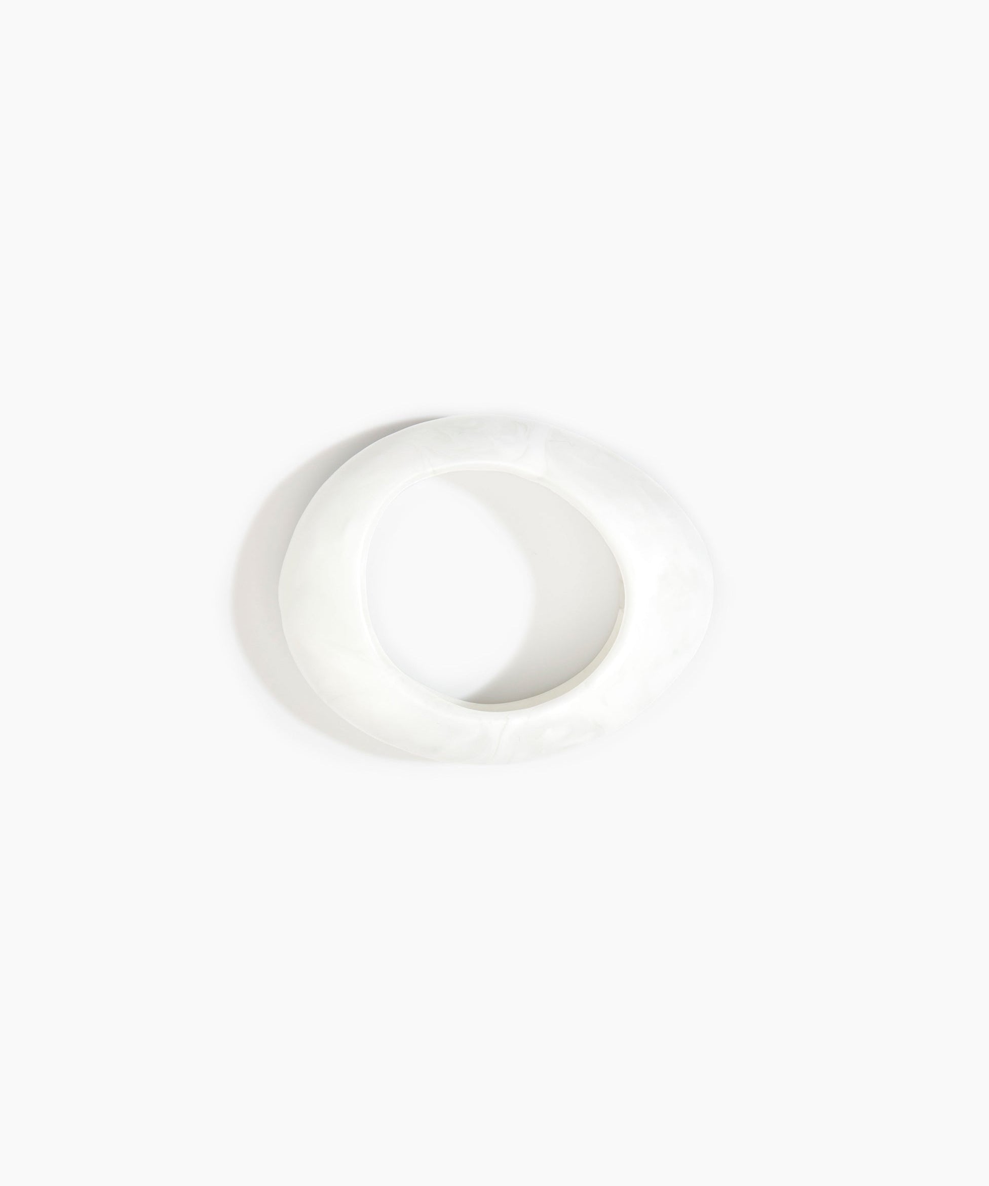Dinosaur Designs Medium Rock Bangle Bracelets in Snow Swirl Colour resin with Wide Fit