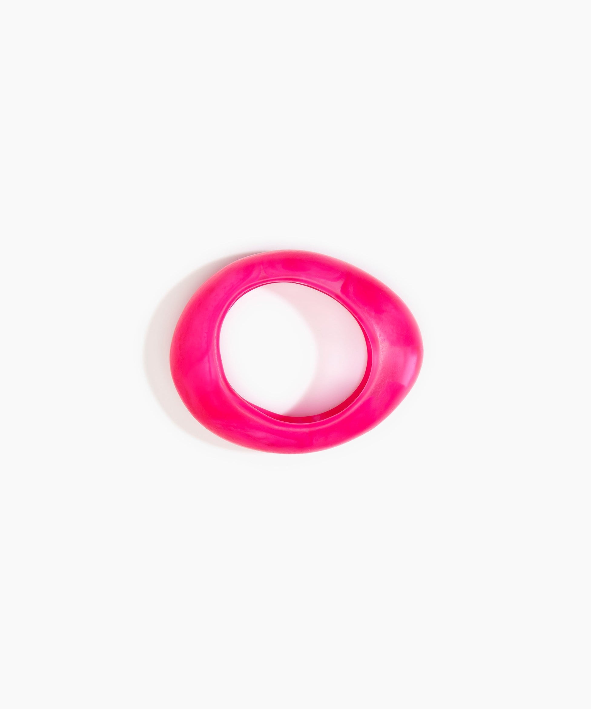 Dinosaur Designs Medium Rock Bangle Bracelets in Flamingo Colour resin with Wide Fit