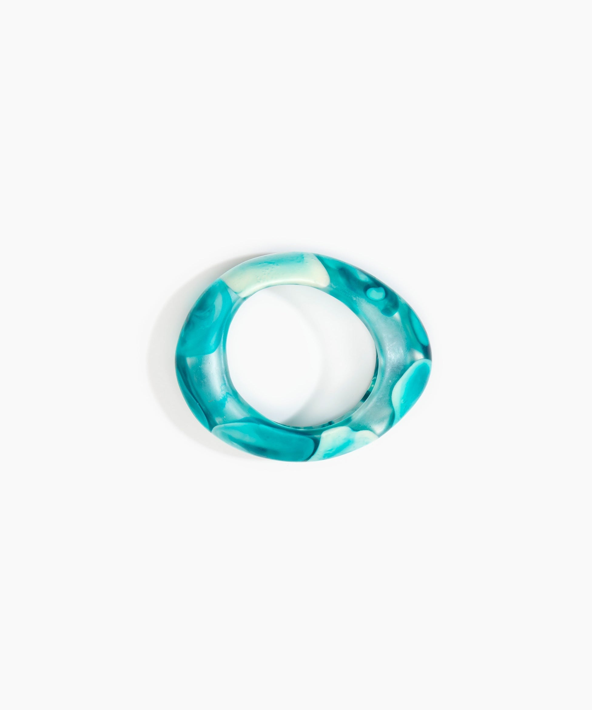 Dinosaur Designs Medium Rock Bangle Bracelets in Lagoon Colour resin with Wide Fit