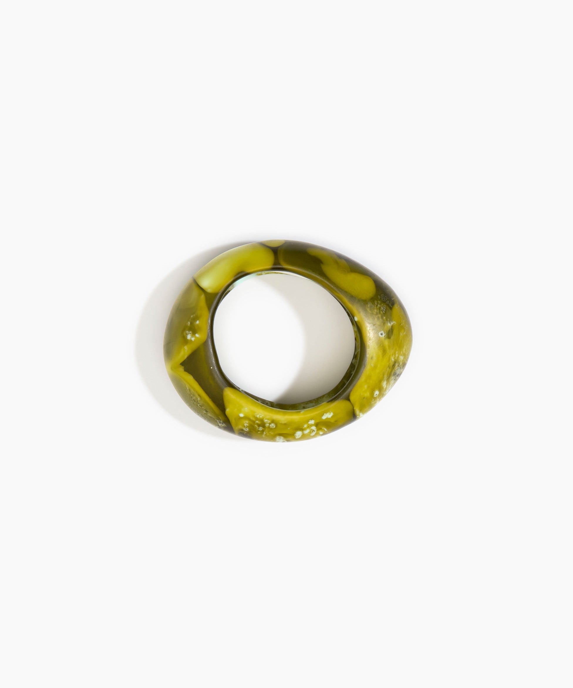 Dinosaur Designs Medium Rock Bangle Bracelets in Malachite Colour resin with Wide Fit