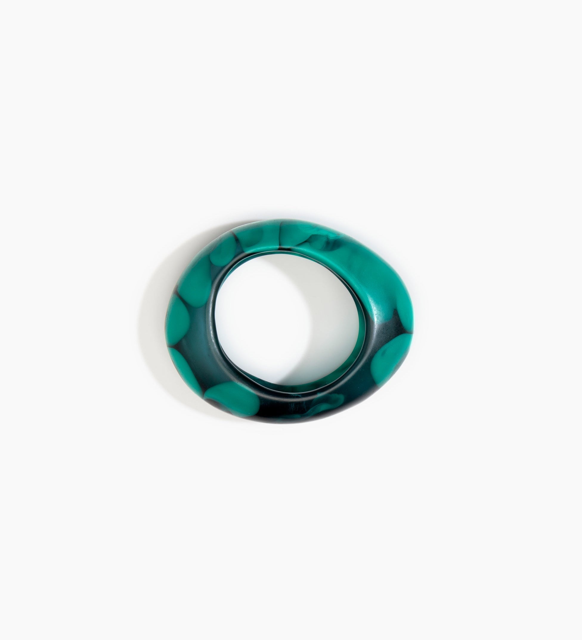 Dinosaur Designs Medium Rock Bangle Bracelets in Mineral Swirl Colour resin with Wide Fit