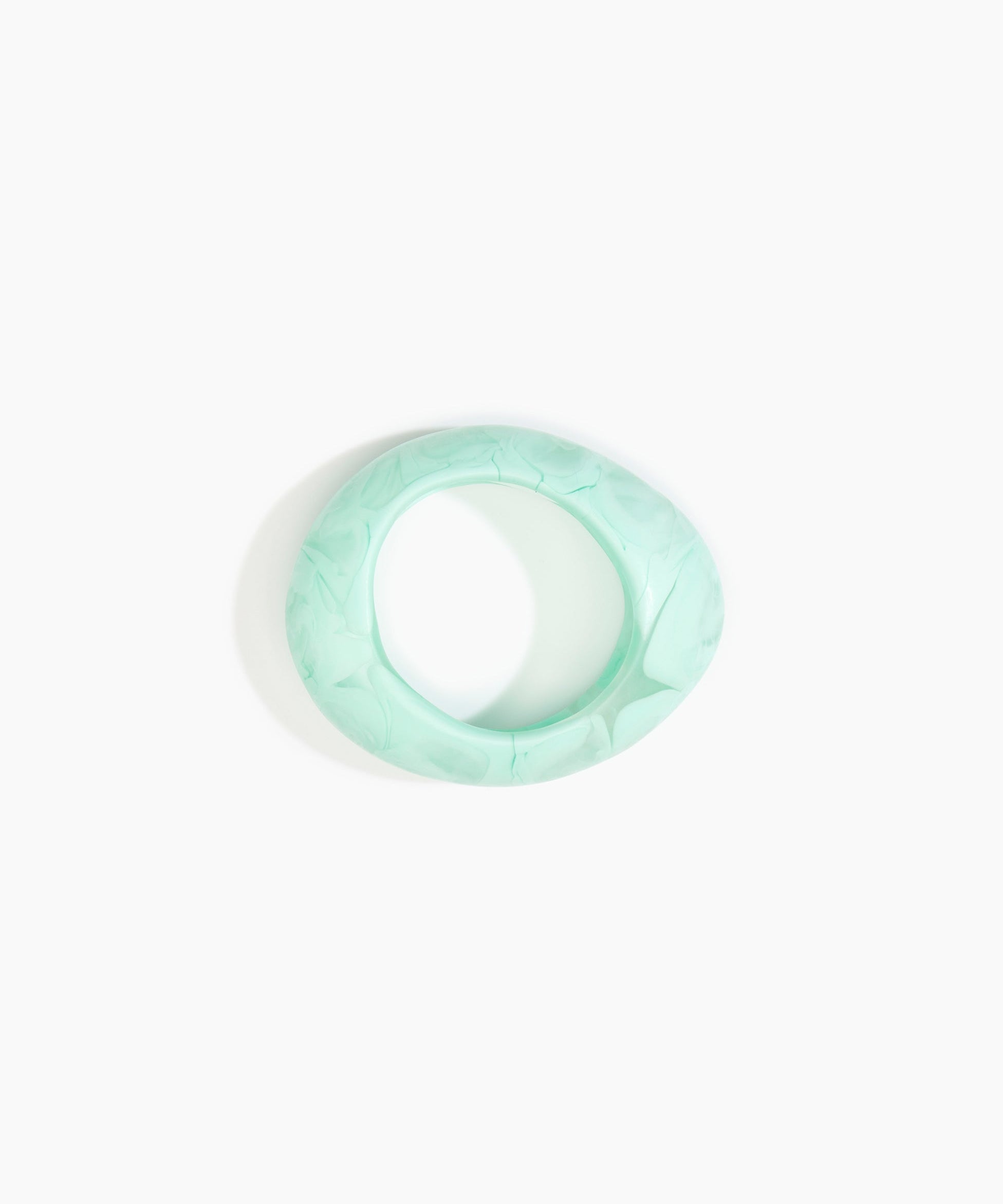 Dinosaur Designs Medium Rock Bangle Bracelets in Mint Colour resin with Wide Fit