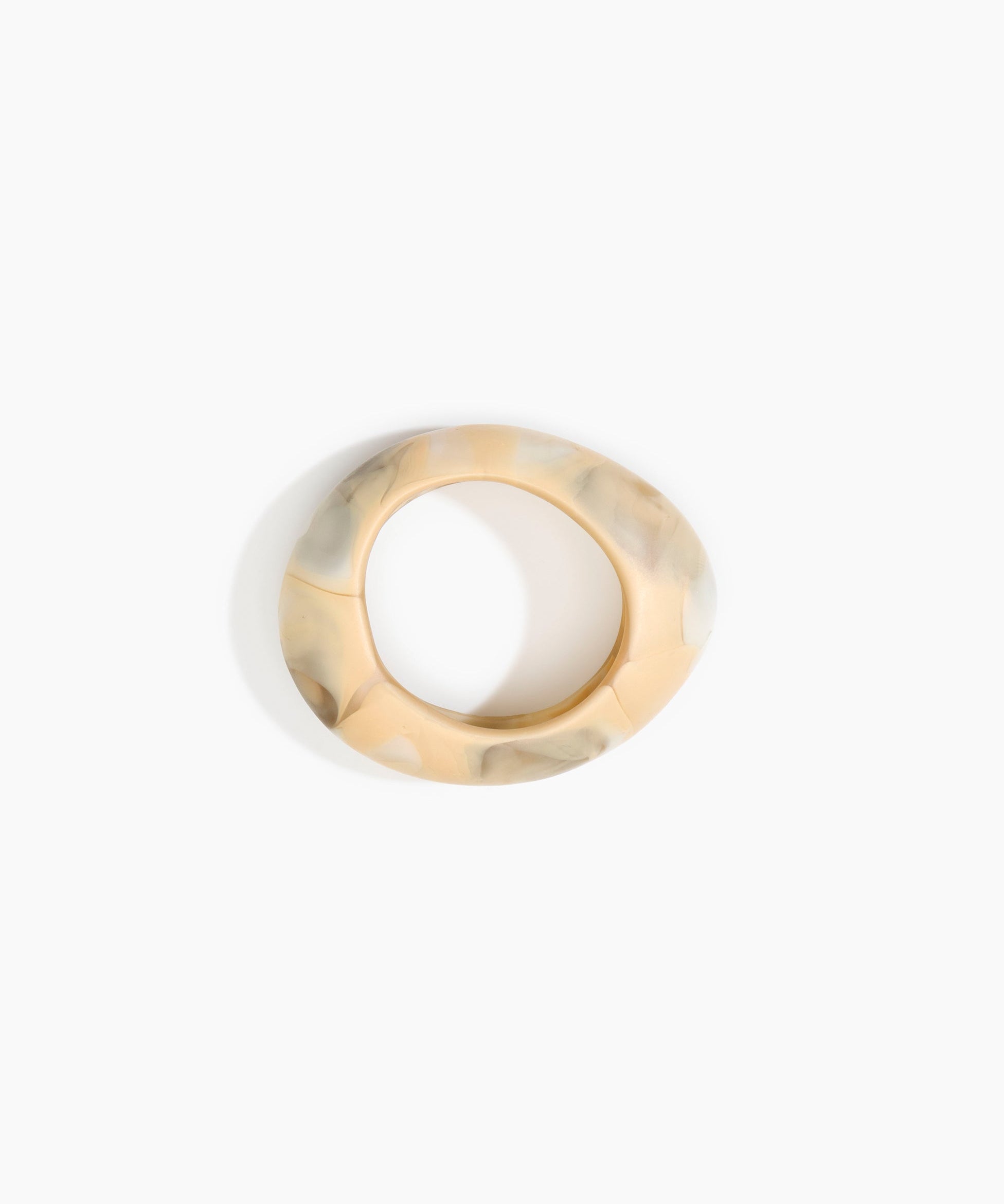 Dinosaur Designs Medium Rock Bangle Bracelets in Sandy Pearl Colour resin with Wide Fit