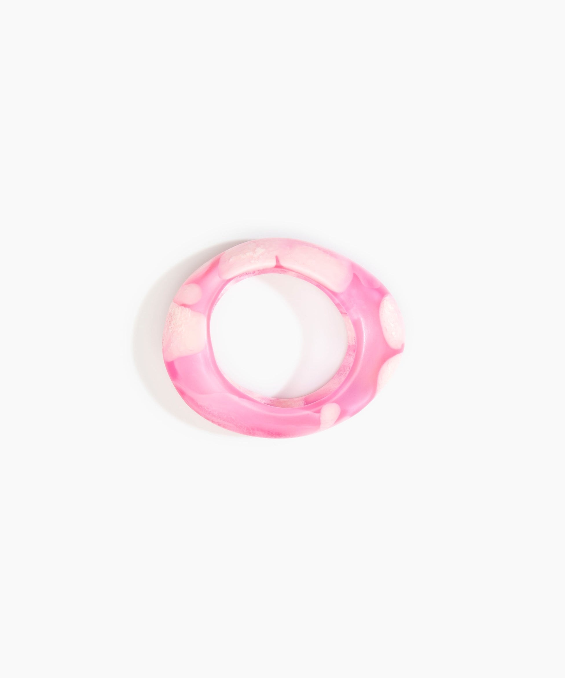Dinosaur Designs Medium Rock Bangle Bracelets in Shell Pink Colour resin with Wide Fit