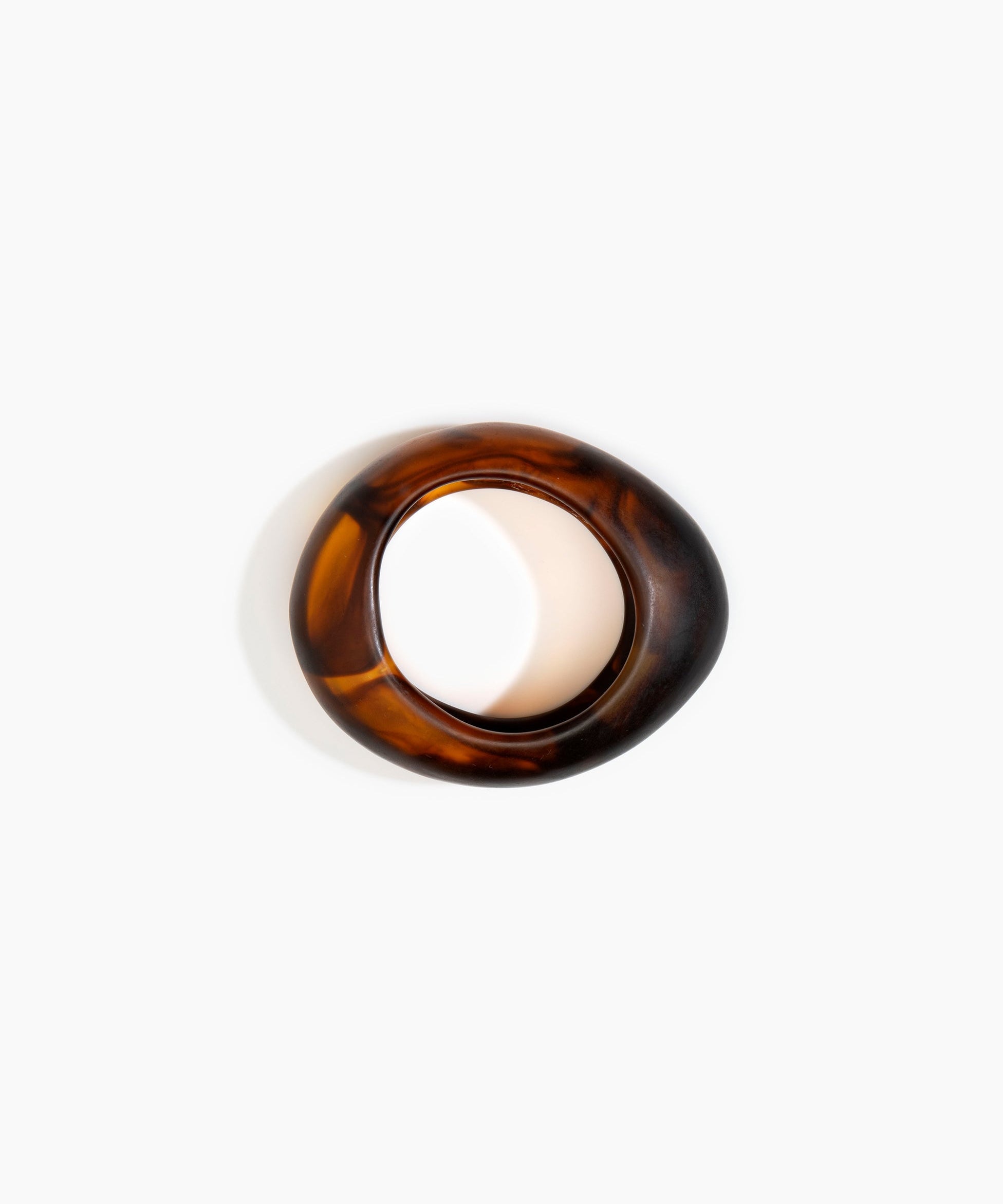 Dinosaur Designs Medium Rock Bangle Bracelets in Tortoise Colour resin with Wide Fit