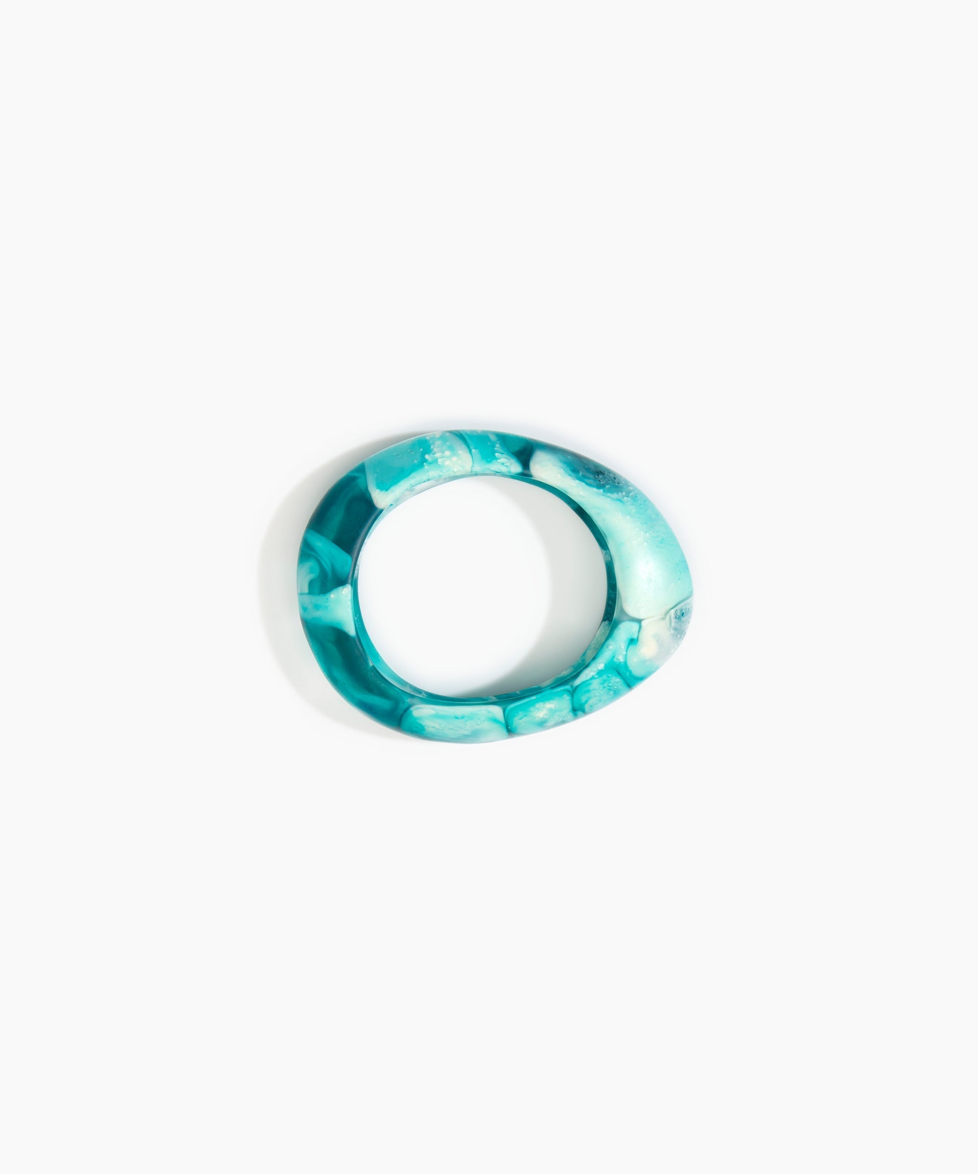 Dinosaur Designs Small Rock Bangle Bracelets in Lagoon Colour resin with Wide Fit