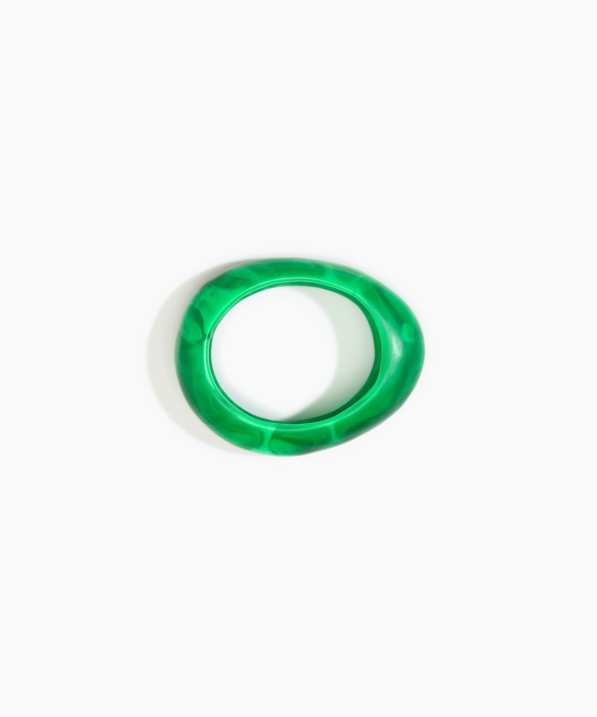 Dinosaur Designs Small Rock Bangle Bracelets in Leaf Colour resin with Wide Fit