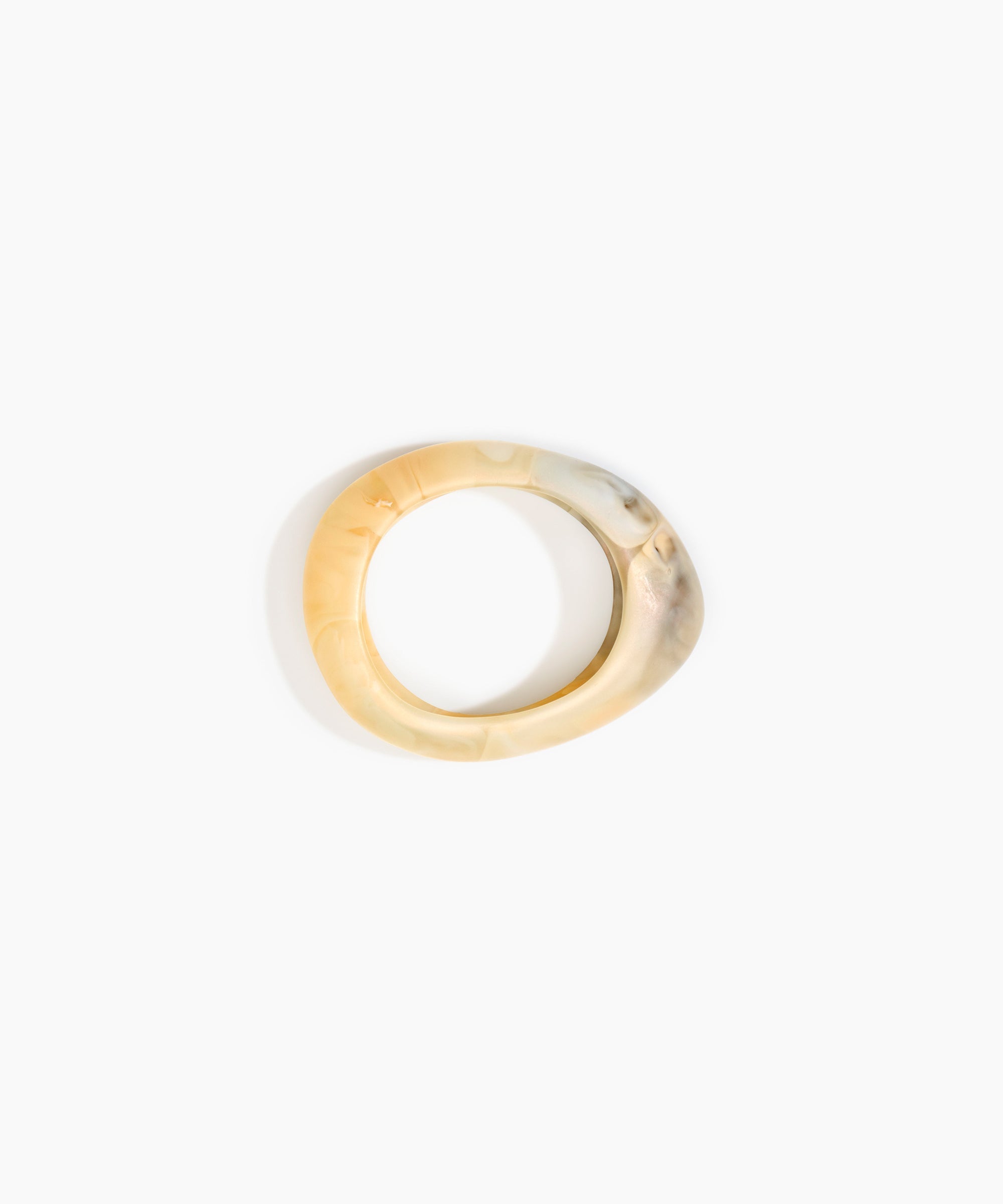 Dinosaur Designs Small Rock Bangle Bracelets in Sandy Pearl Colour resin with Wide Fit