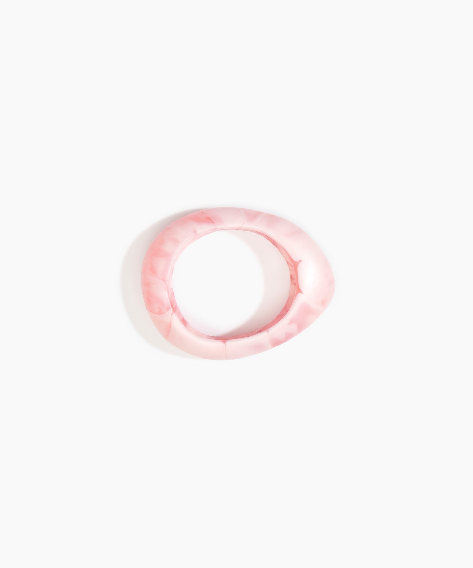 Dinosaur Designs Small Rock Bangle Bracelets in Shell Pink Colour resin with Wide Fit