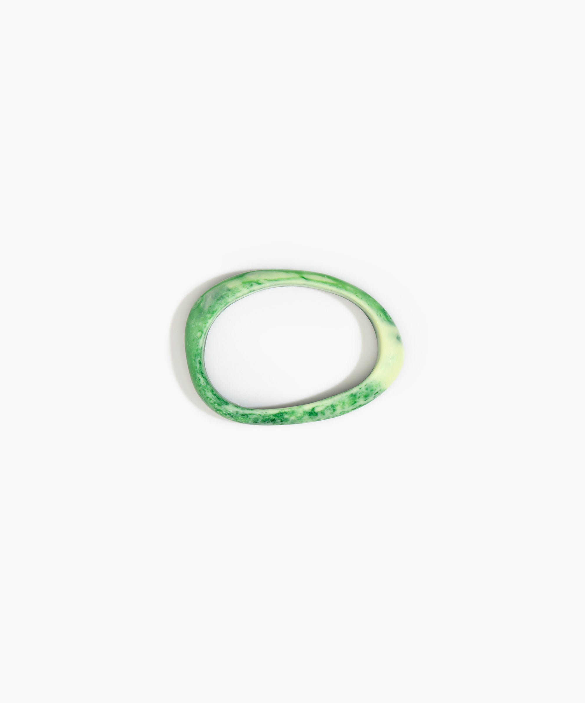 Dinosaur Designs Rock Wishbone Bangle in Grass Colour resin with Wide Fit