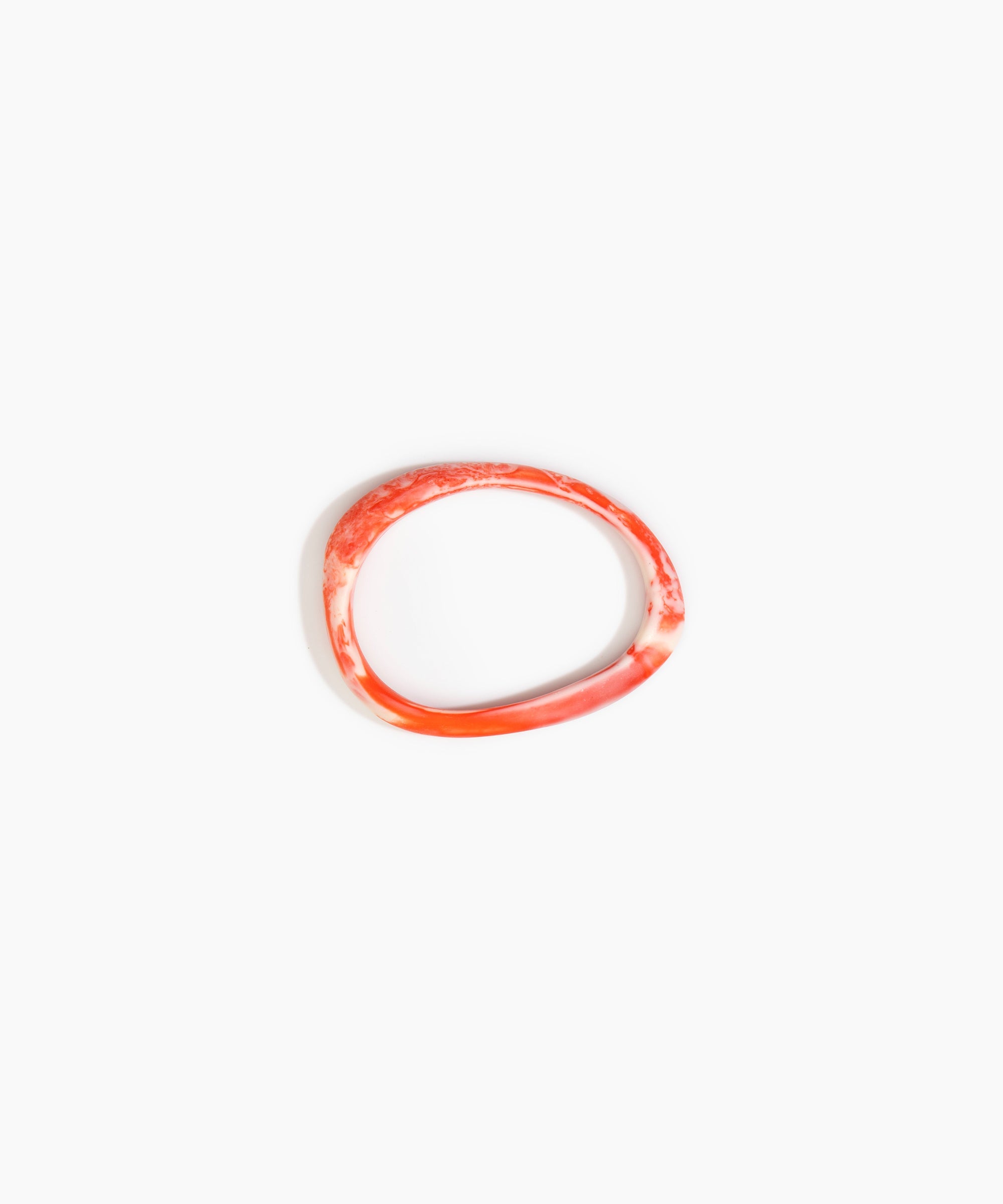 Dinosaur Designs Rock Wishbone Bangle in Strawberry Colour resin with Wide Fit