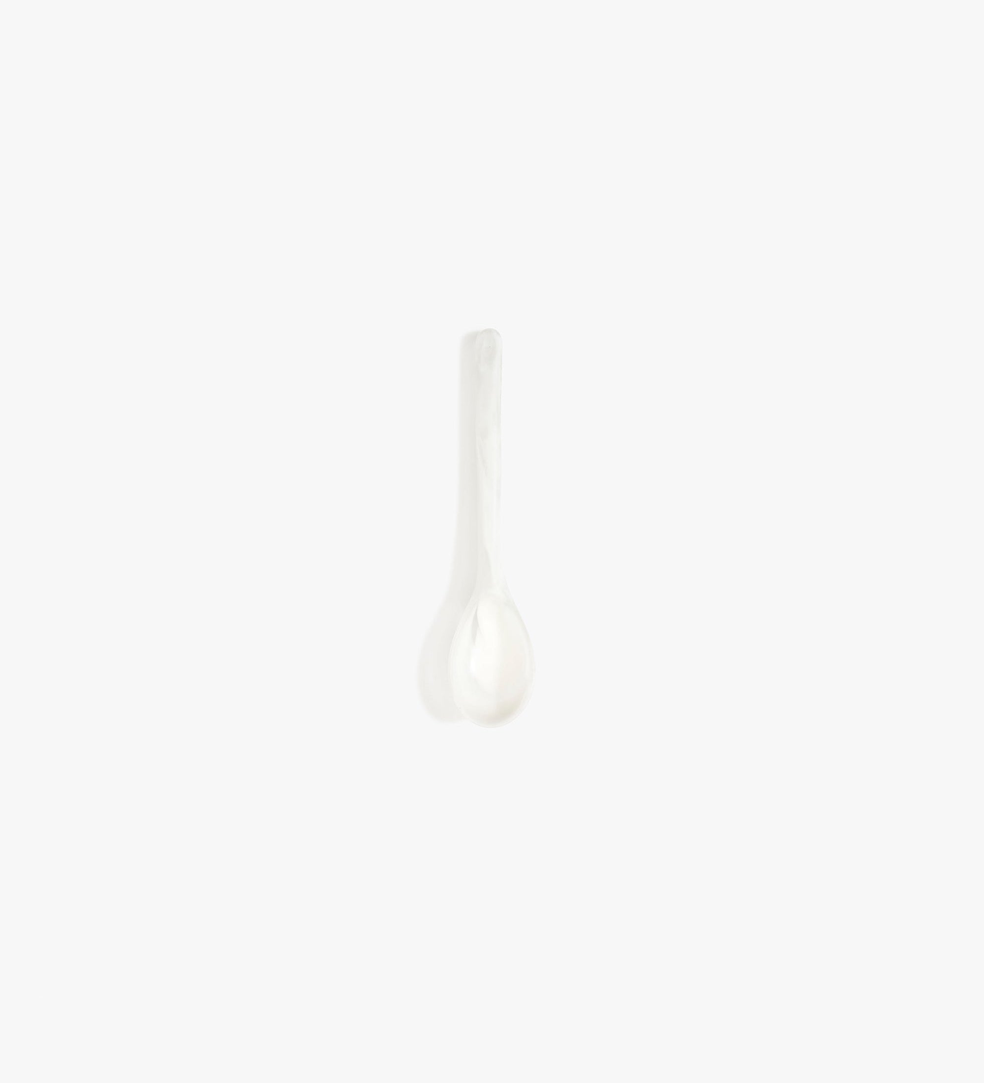 Dinosaur Designs Stone Spoon Tableware in Snow Swirl Colour resin