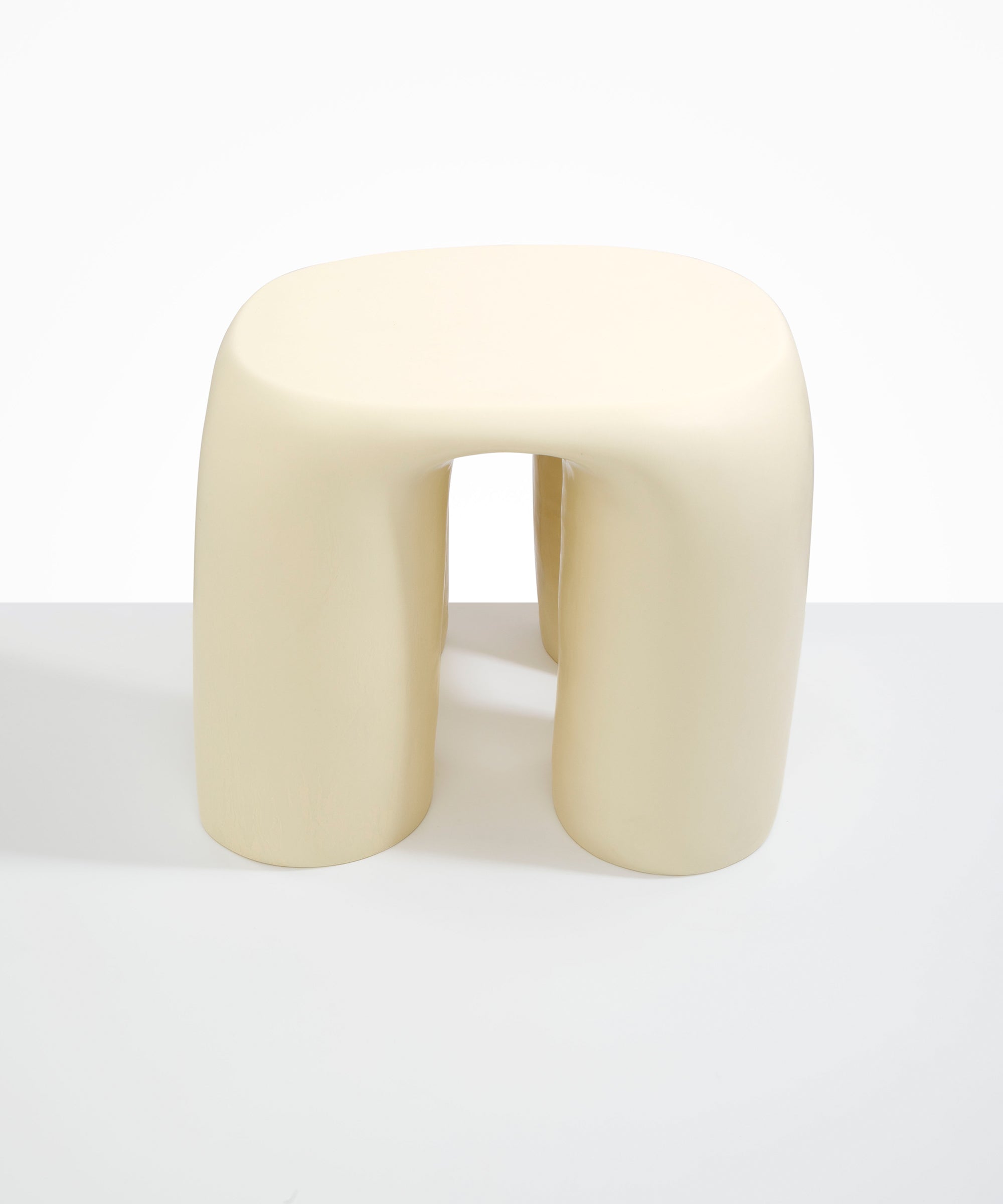 Dinosaur Designs 4 Leg Rock Tower Table in Cream Colour resin