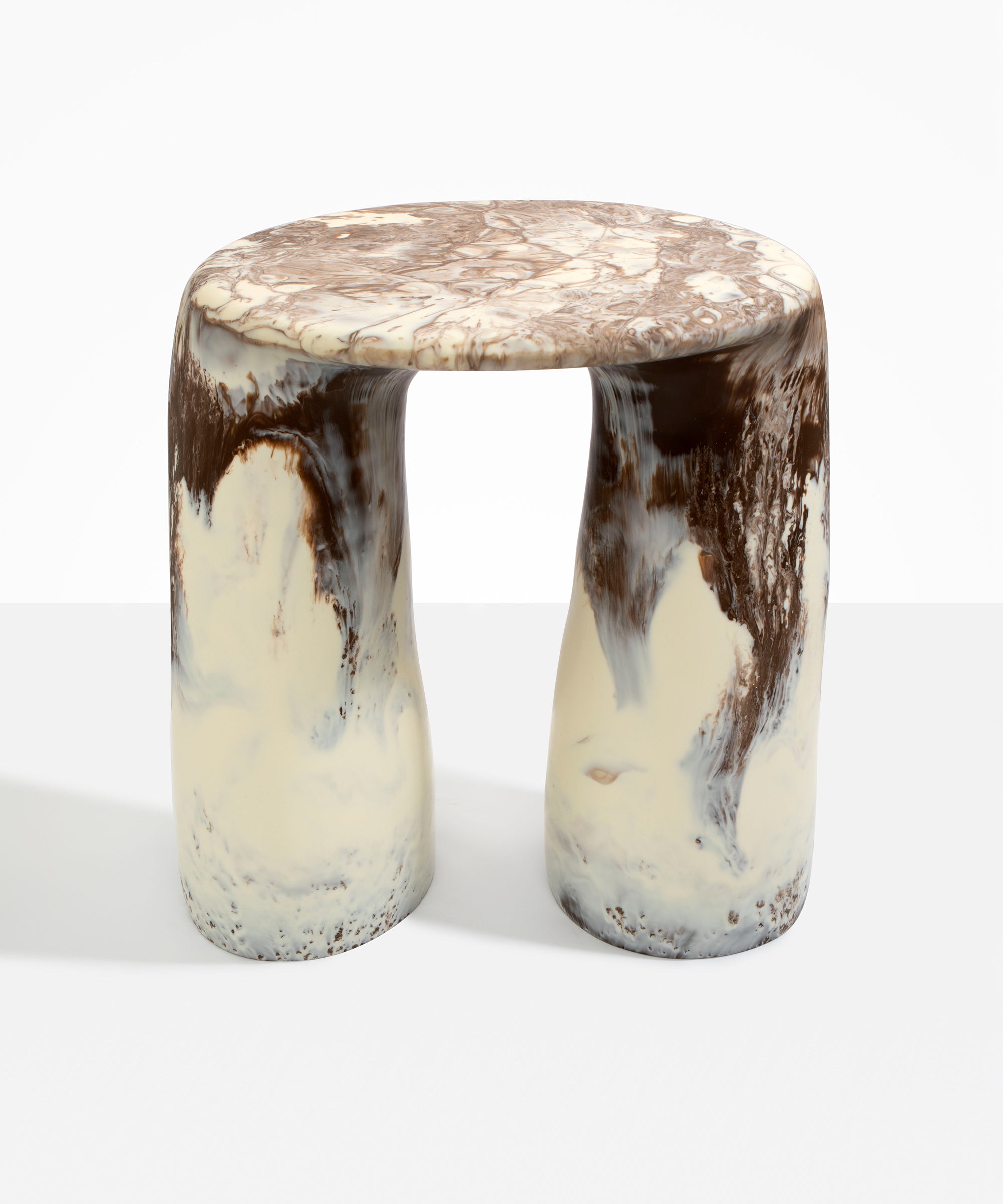 Dinosaur Designs Rock Tower Table in Cappuccino Colour resin