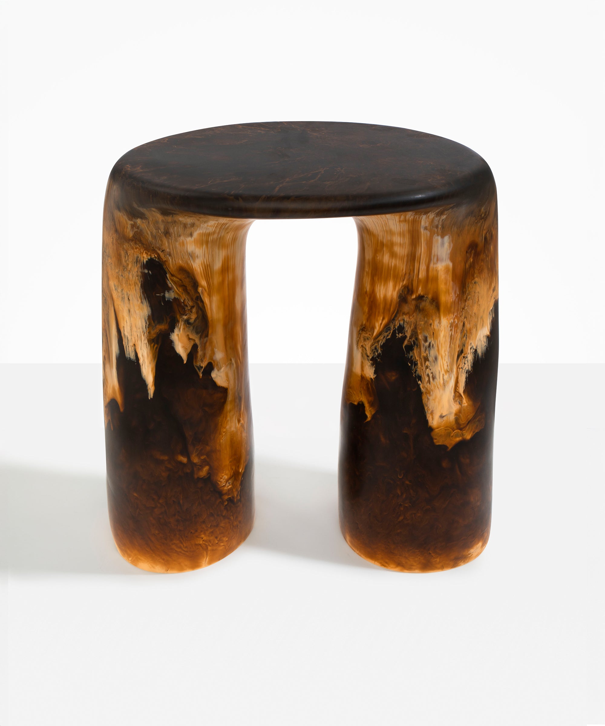 Dinosaur Designs Rock Tower Table in Dark Horn Colour resin