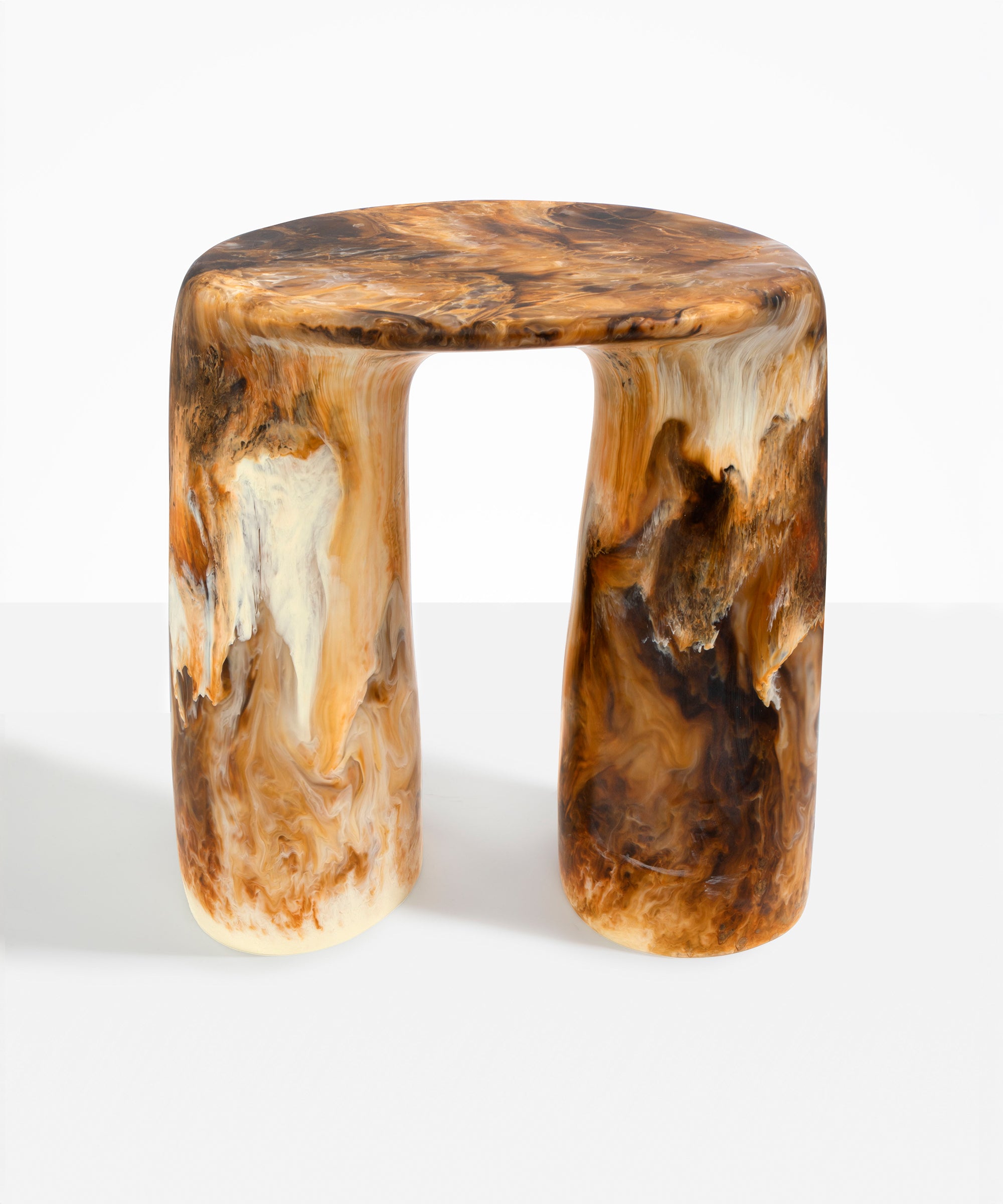 Dinosaur Designs Rock Tower Table in Light Horn Colour resin