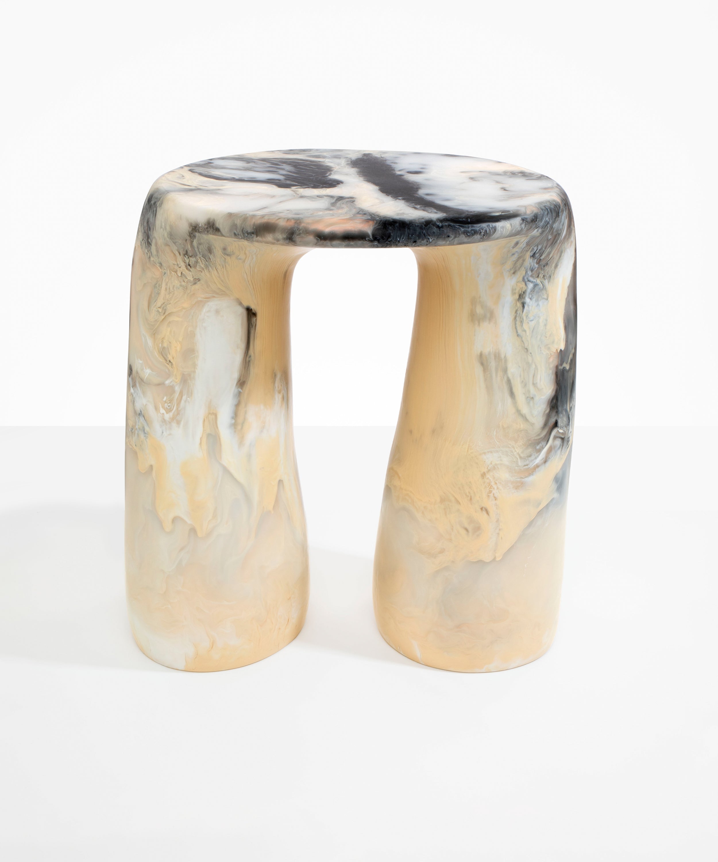 Dinosaur Designs Rock Tower Table End Tables in Sandy Pearl Colour resin