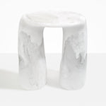 Dinosaur Designs Rock Tower Table in Snow Swirl Colour resin