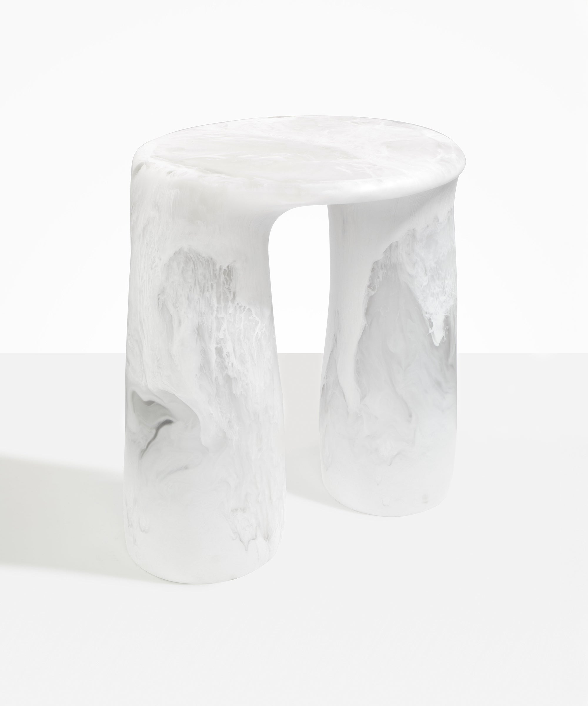 Dinosaur Designs TABRCKTOW rock tower table SNOW SWIRL
