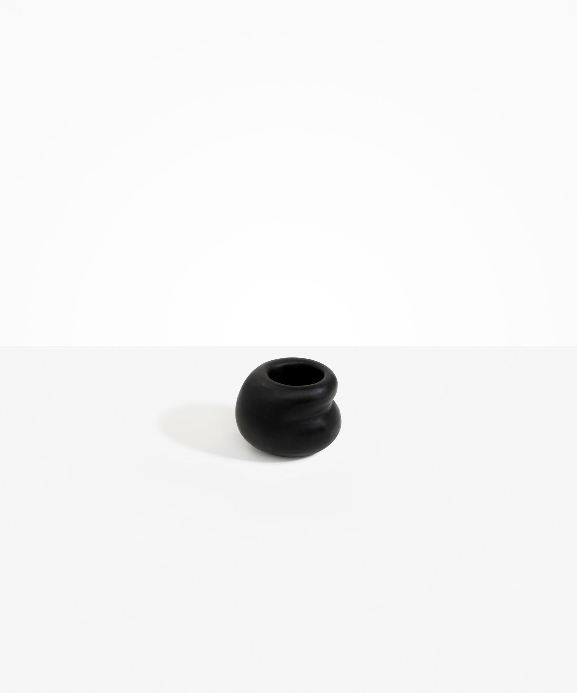 Dinosaur Designs Small Chestnut Vase in Black Colour resin.